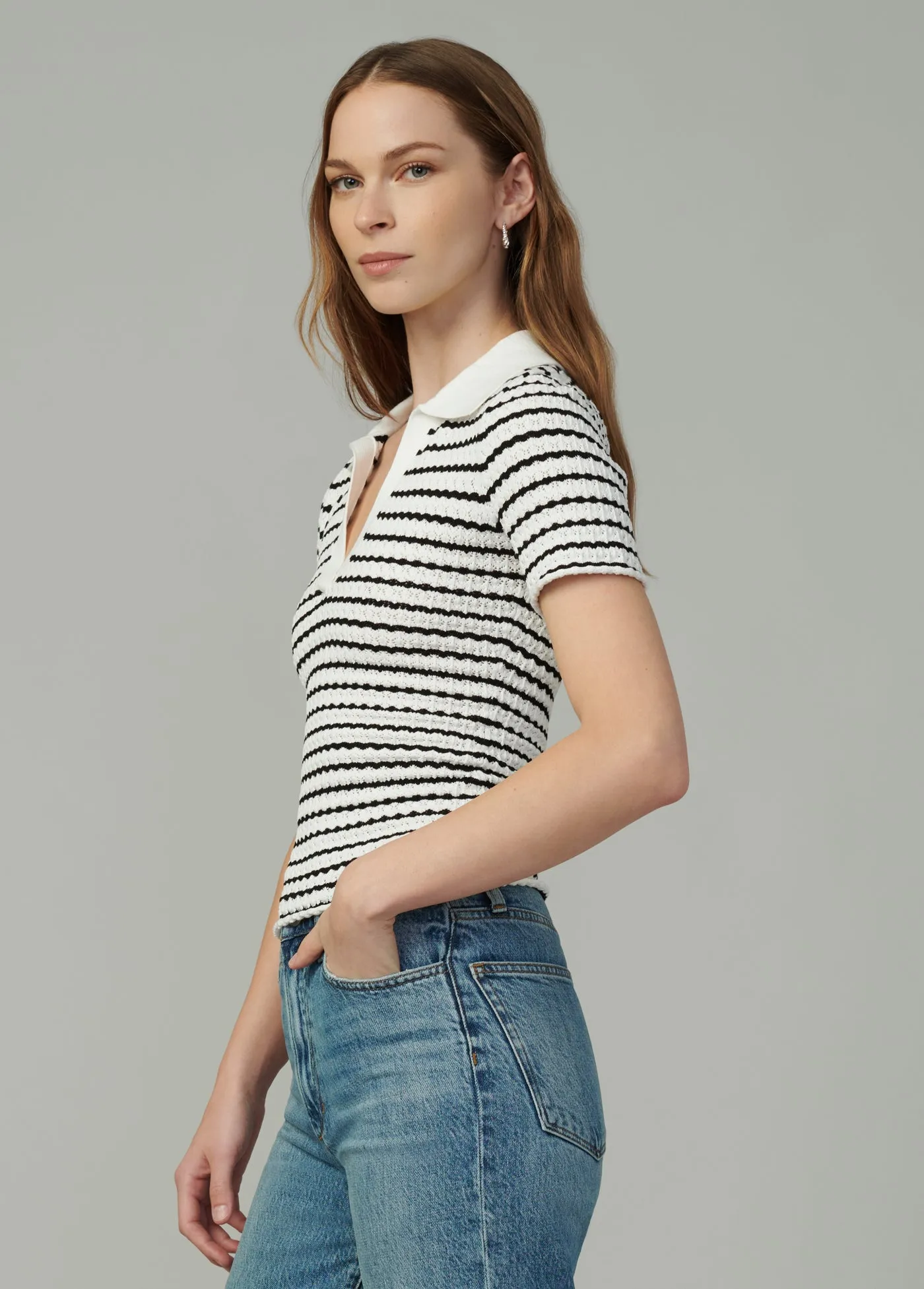 THE JESS POINTELLE POLO SHIRT sold by Joe's Jeans product image thumbnail 3