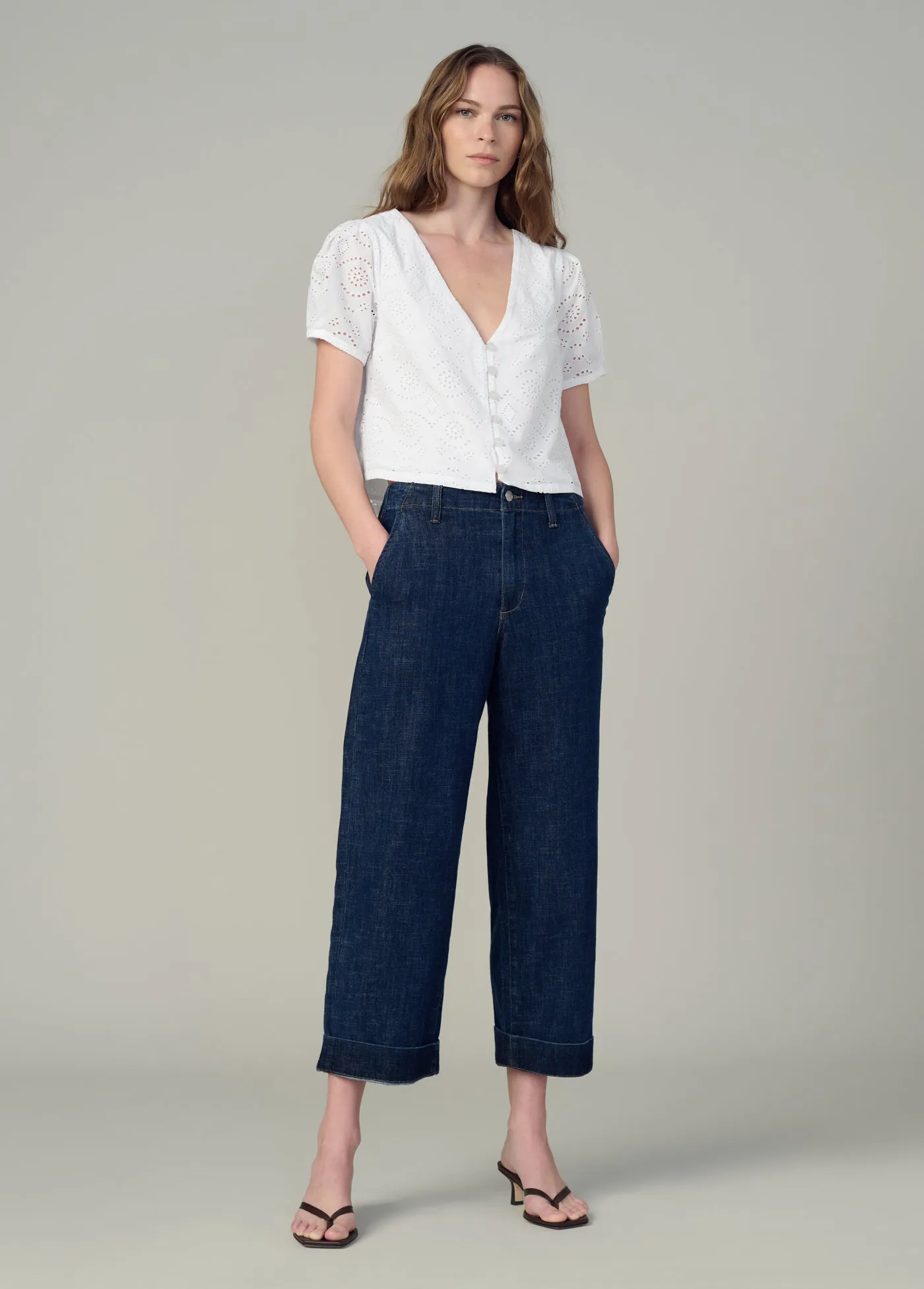 THE HALLE SHORT SLEEVE EYELET BLOUSE sold by Joe's Jeans product image thumbnail 2