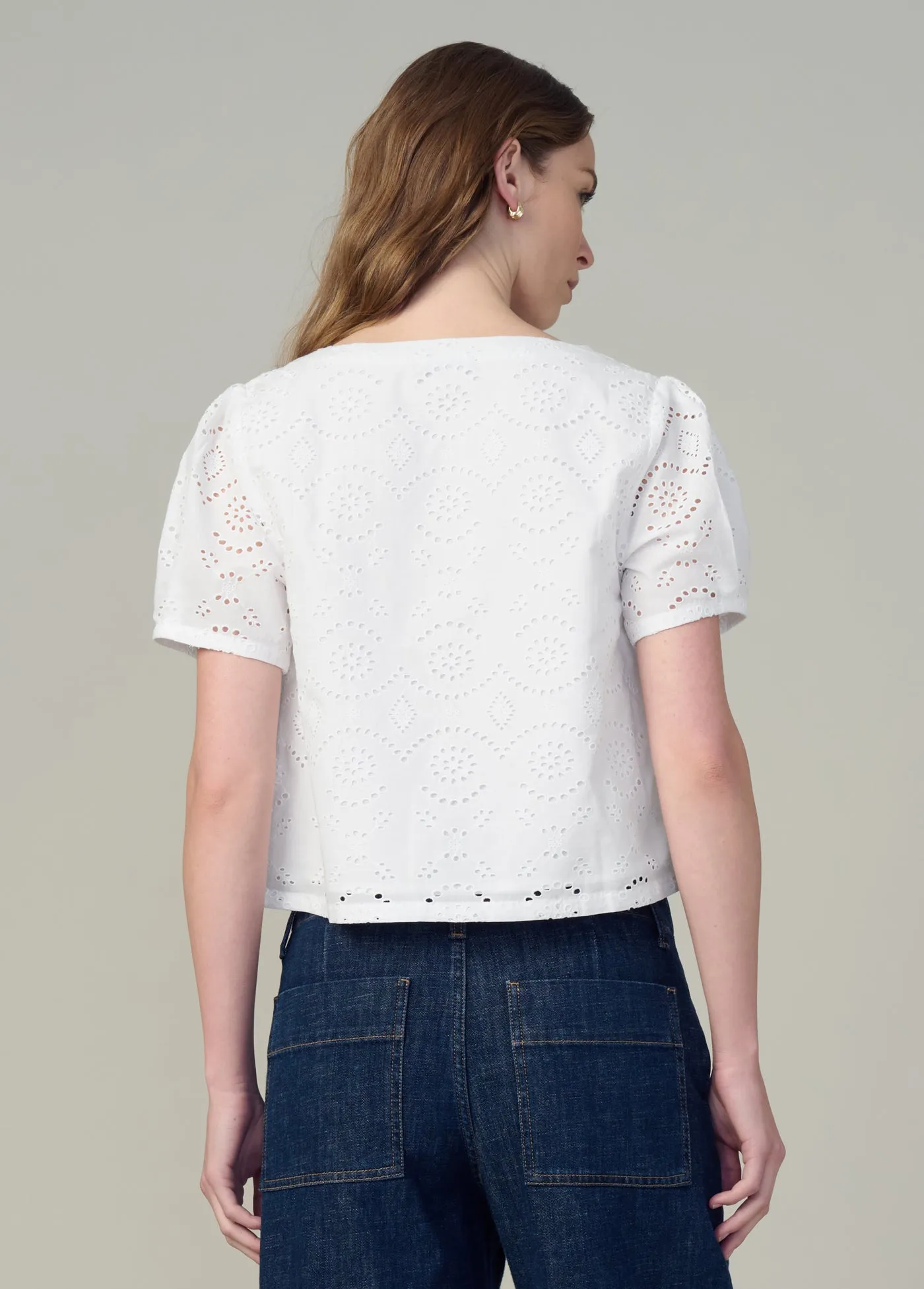THE HALLE SHORT SLEEVE EYELET BLOUSE sold by Joe's Jeans product image thumbnail 4