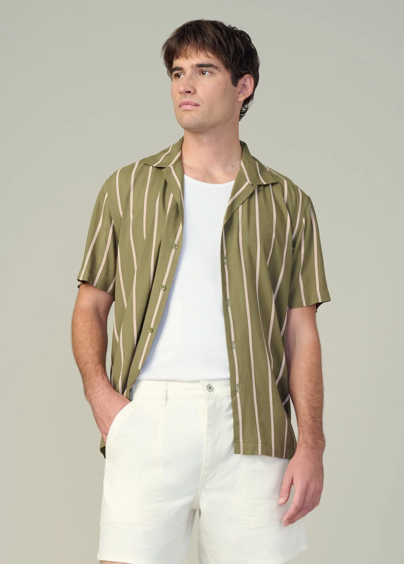 VISCOSE STRIPE CAMP SHIRT sold by Joe's Jeans