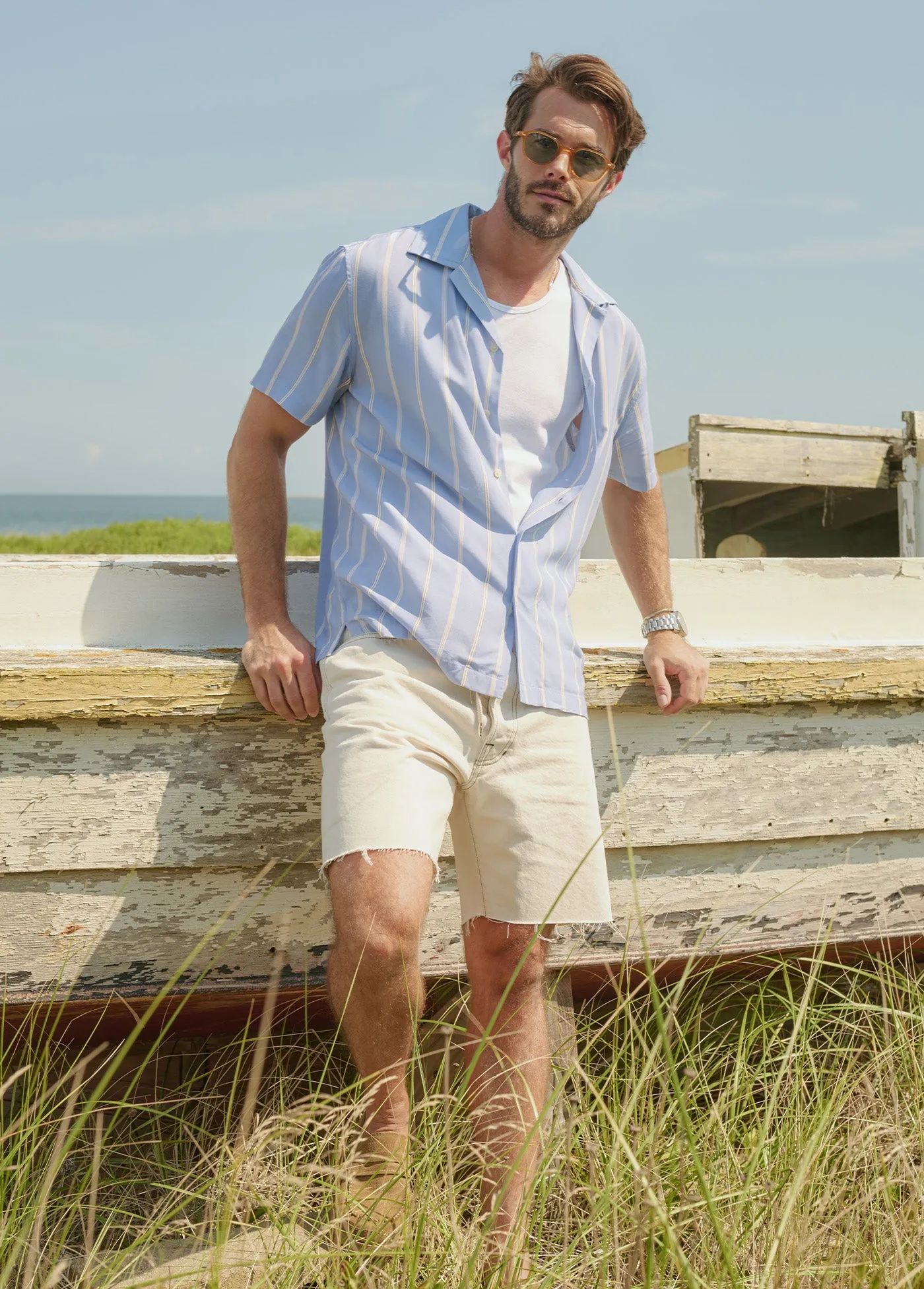 VISCOSE STRIPE CAMP SHIRT sold by Joe's Jeans product image thumbnail 2