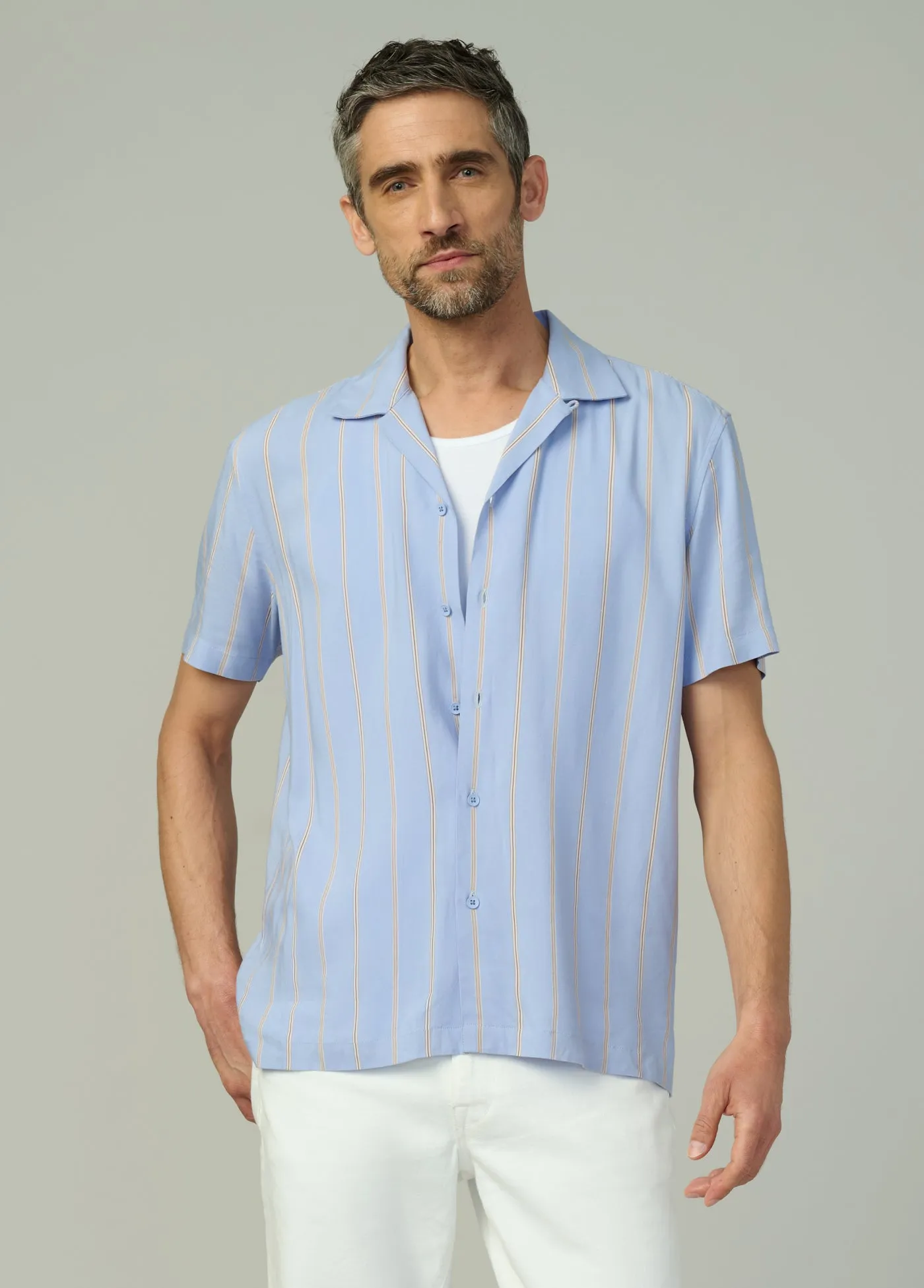 VISCOSE STRIPE CAMP SHIRT sold by Joe's Jeans