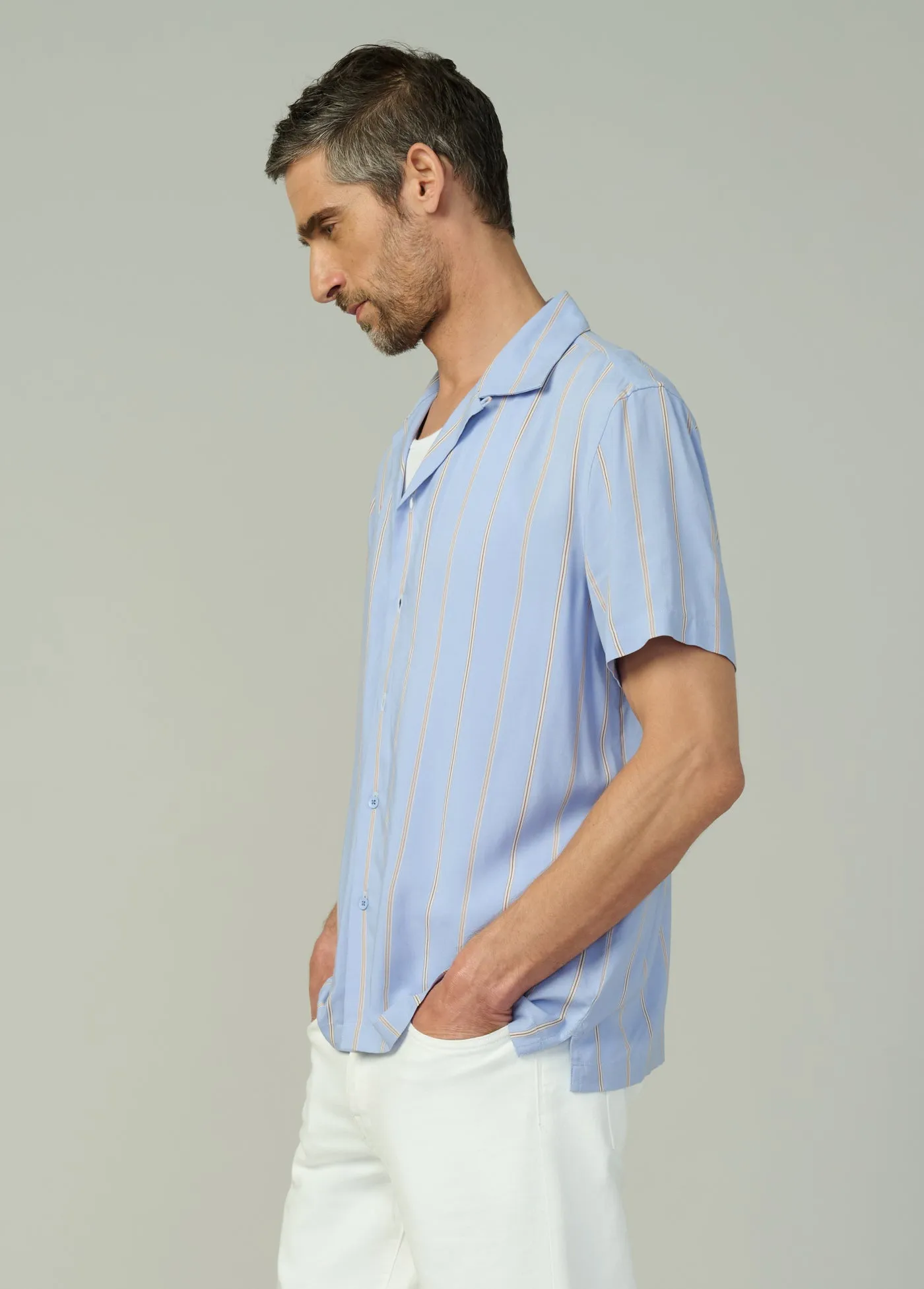 VISCOSE STRIPE CAMP SHIRT sold by Joe's Jeans product image thumbnail 4