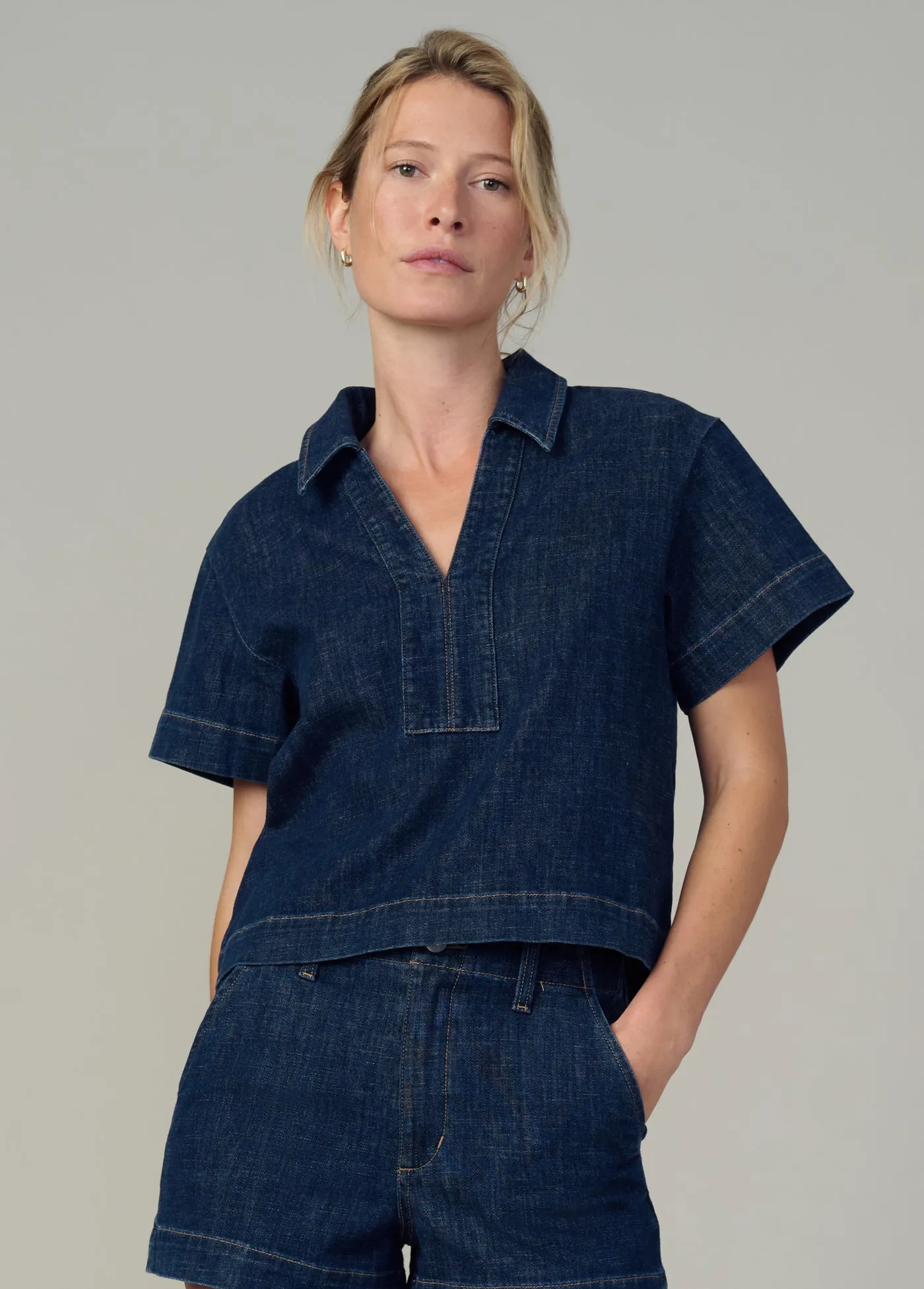 THE LILLIAN DENIM POPOVER SHIRT sold by Joe's Jeans