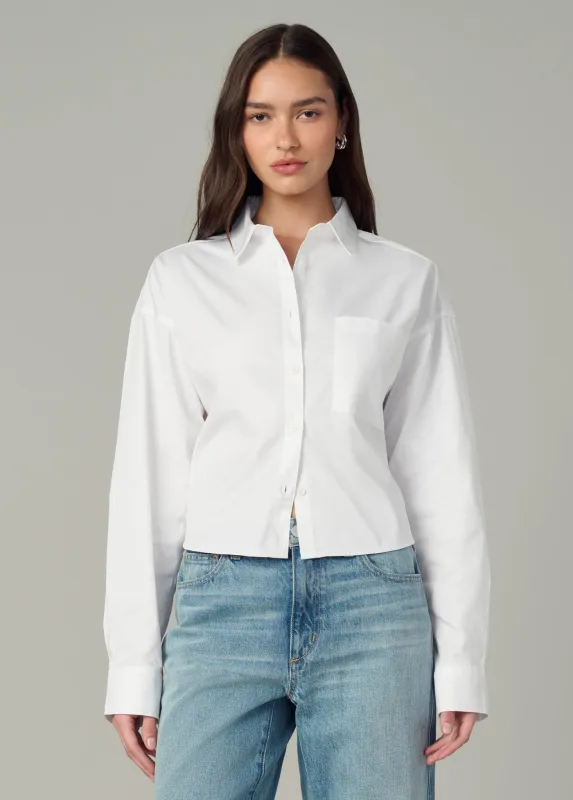 THE CROPPED BOYFRIEND BUTTON DOWN SHIRT sold by Joe's Jeans