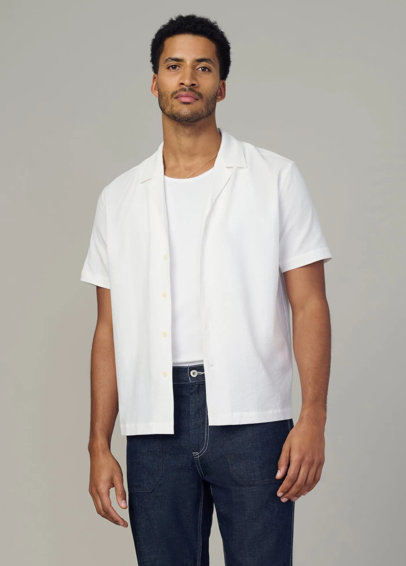 SHORT SLEEVE SEERSUCKER CAMP SHIRT sold by Joe's Jeans product image thumbnail 2