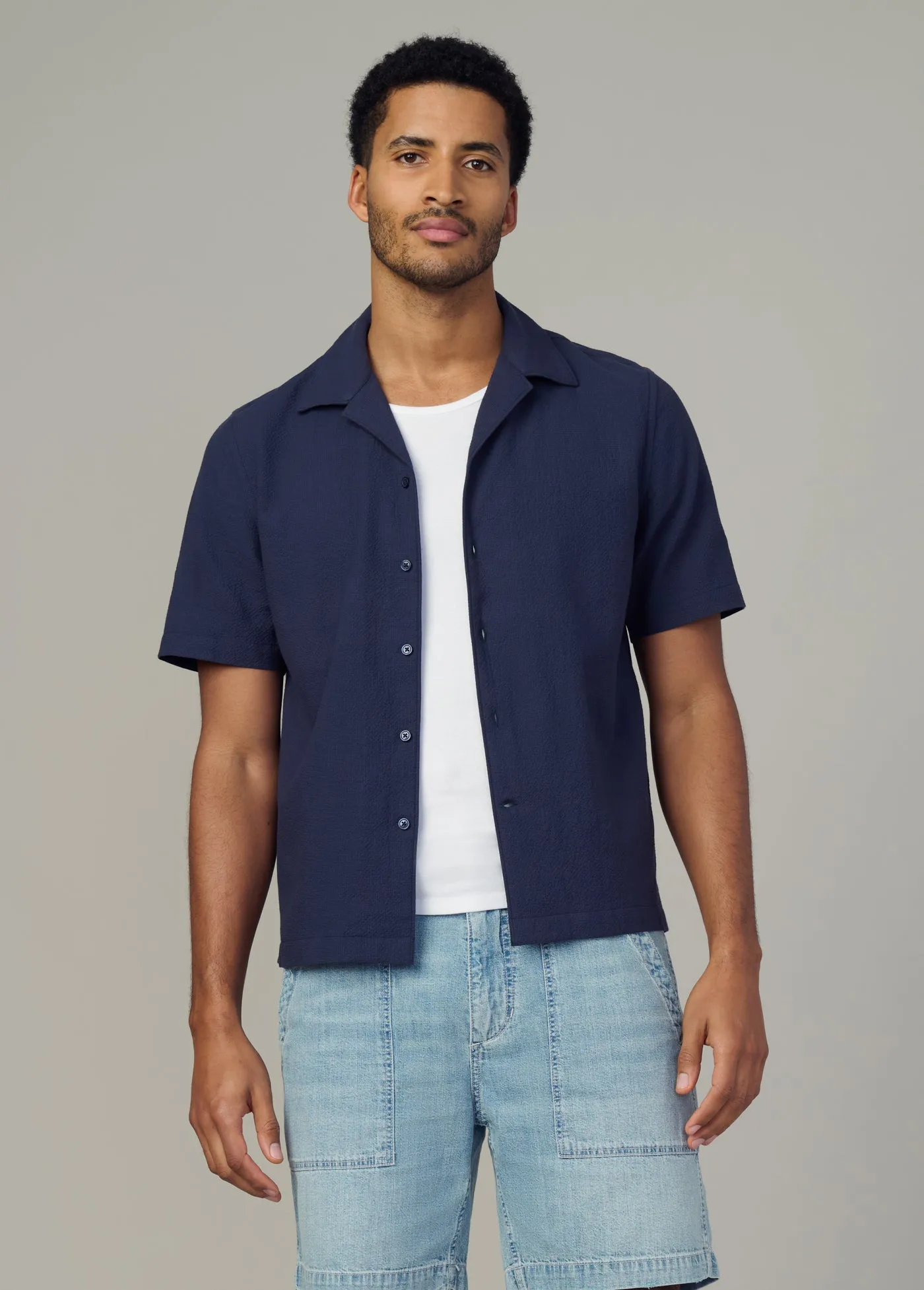 SHORT SLEEVE SEERSUCKER CAMP SHIRT sold by Joe's Jeans