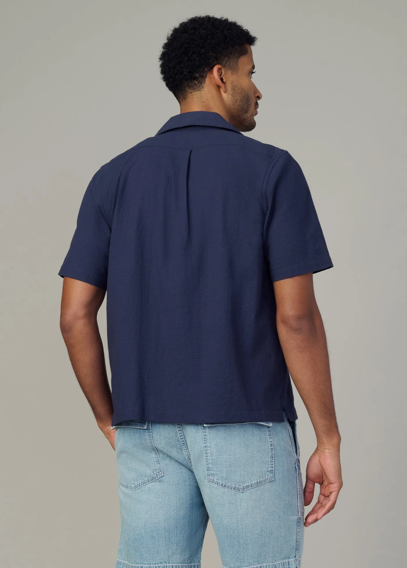 SHORT SLEEVE SEERSUCKER CAMP SHIRT sold by Joe's Jeans product image thumbnail 4