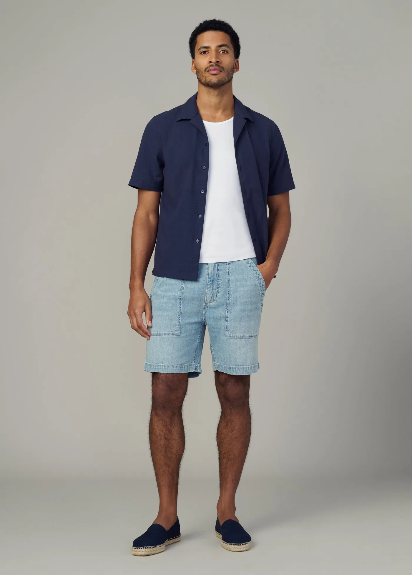 SHORT SLEEVE SEERSUCKER CAMP SHIRT sold by Joe's Jeans product image thumbnail 2