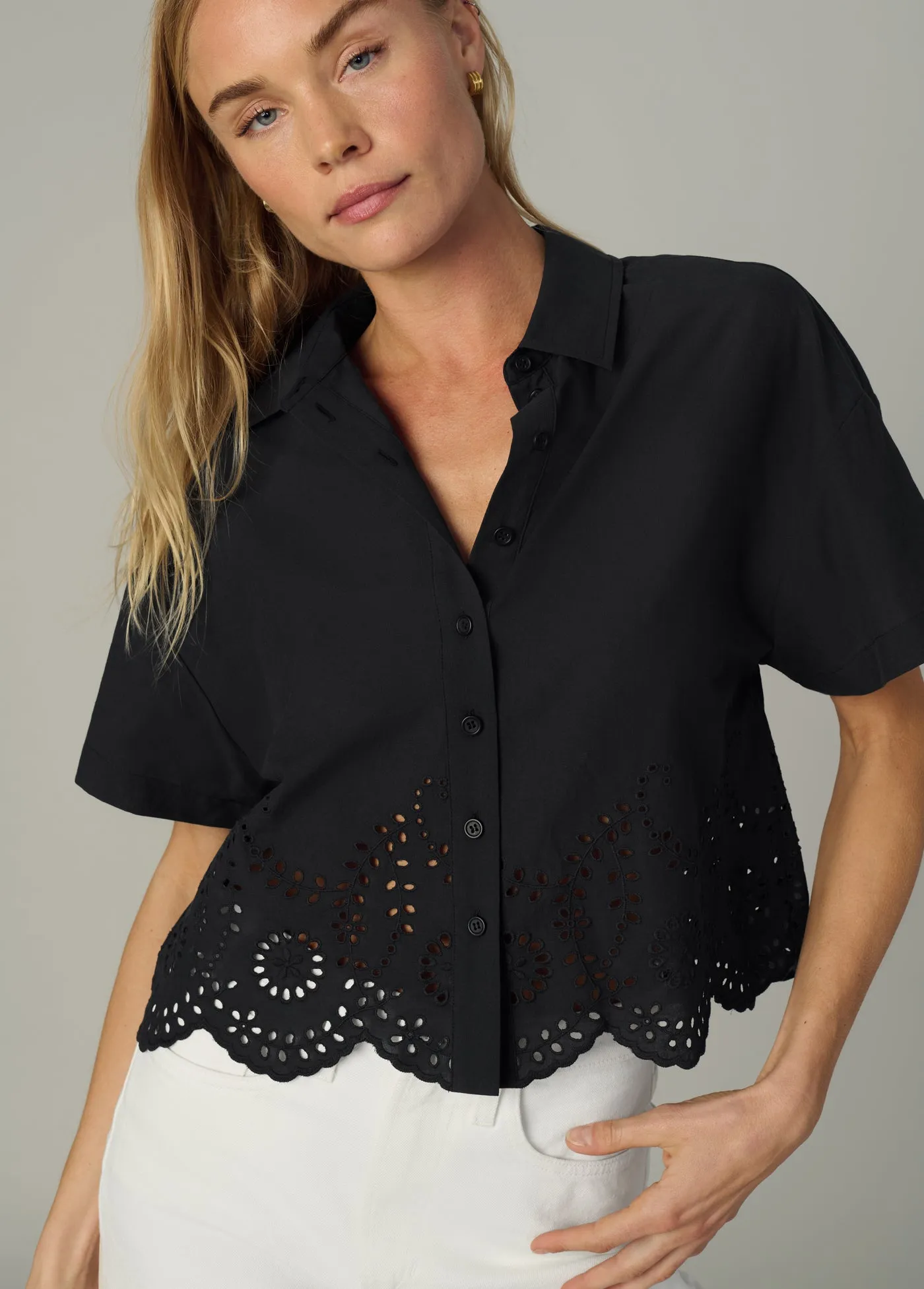 THE EYELET SHORT SLEEVE SHIRT sold by Joe's Jeans product image thumbnail 4