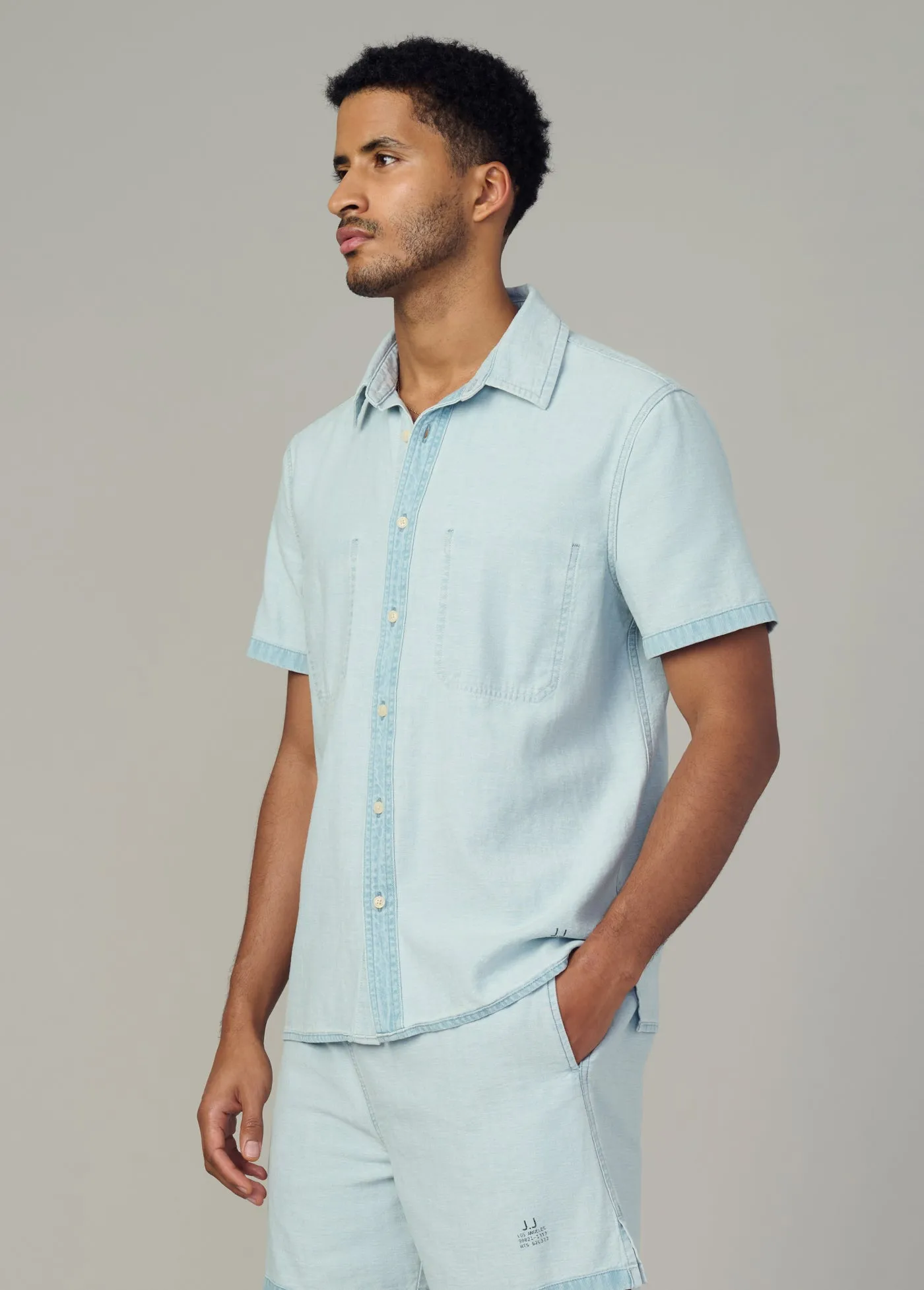 REVERSE CHAMBRAY CAMP SHIRT sold by Joe's Jeans