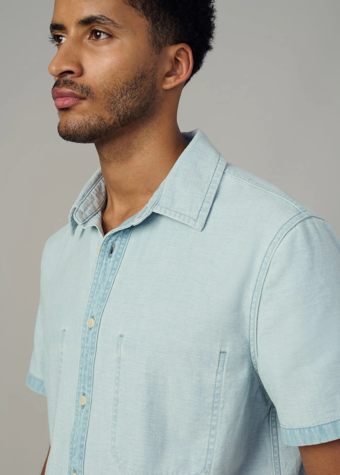 REVERSE CHAMBRAY CAMP SHIRT sold by Joe's Jeans product image thumbnail 3