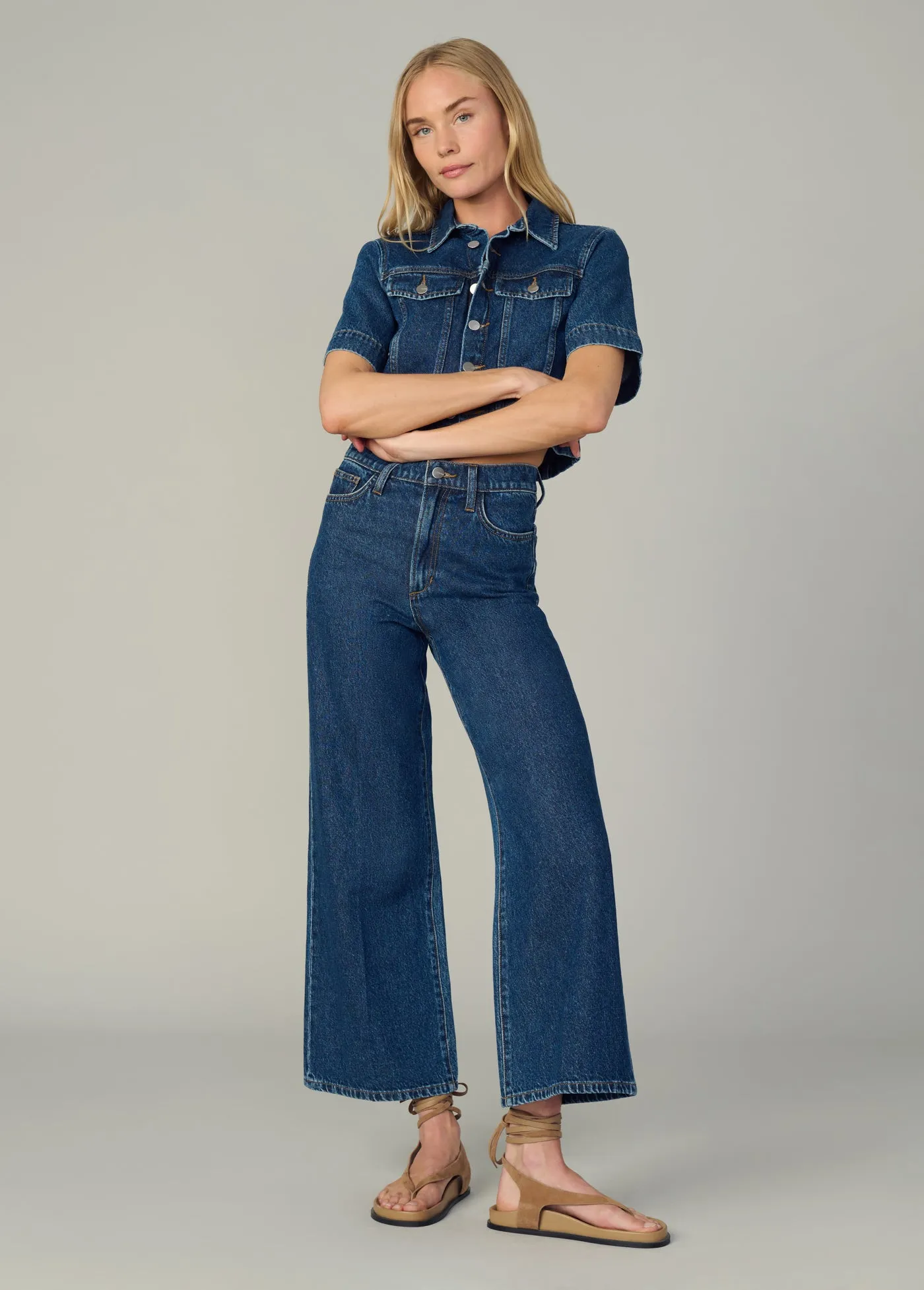 DENIM TRUCKER SHORT SLEEVE TOP sold by Joe's Jeans product image thumbnail 2