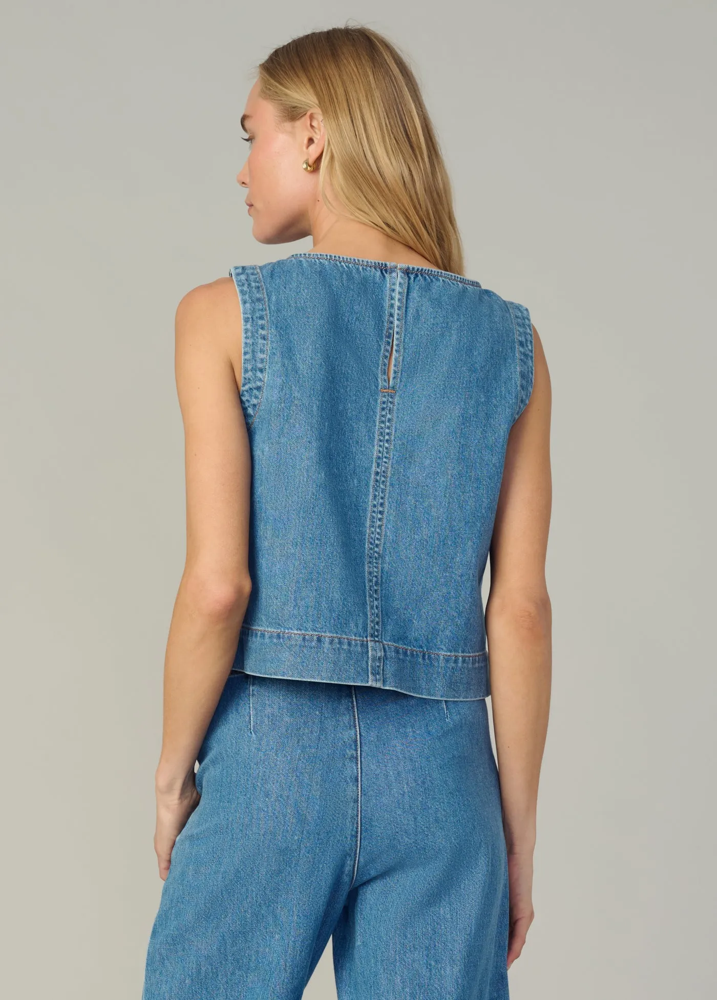 THE BOAT NECK DENIM SHELL TOP sold by Joe's Jeans product image thumbnail 4