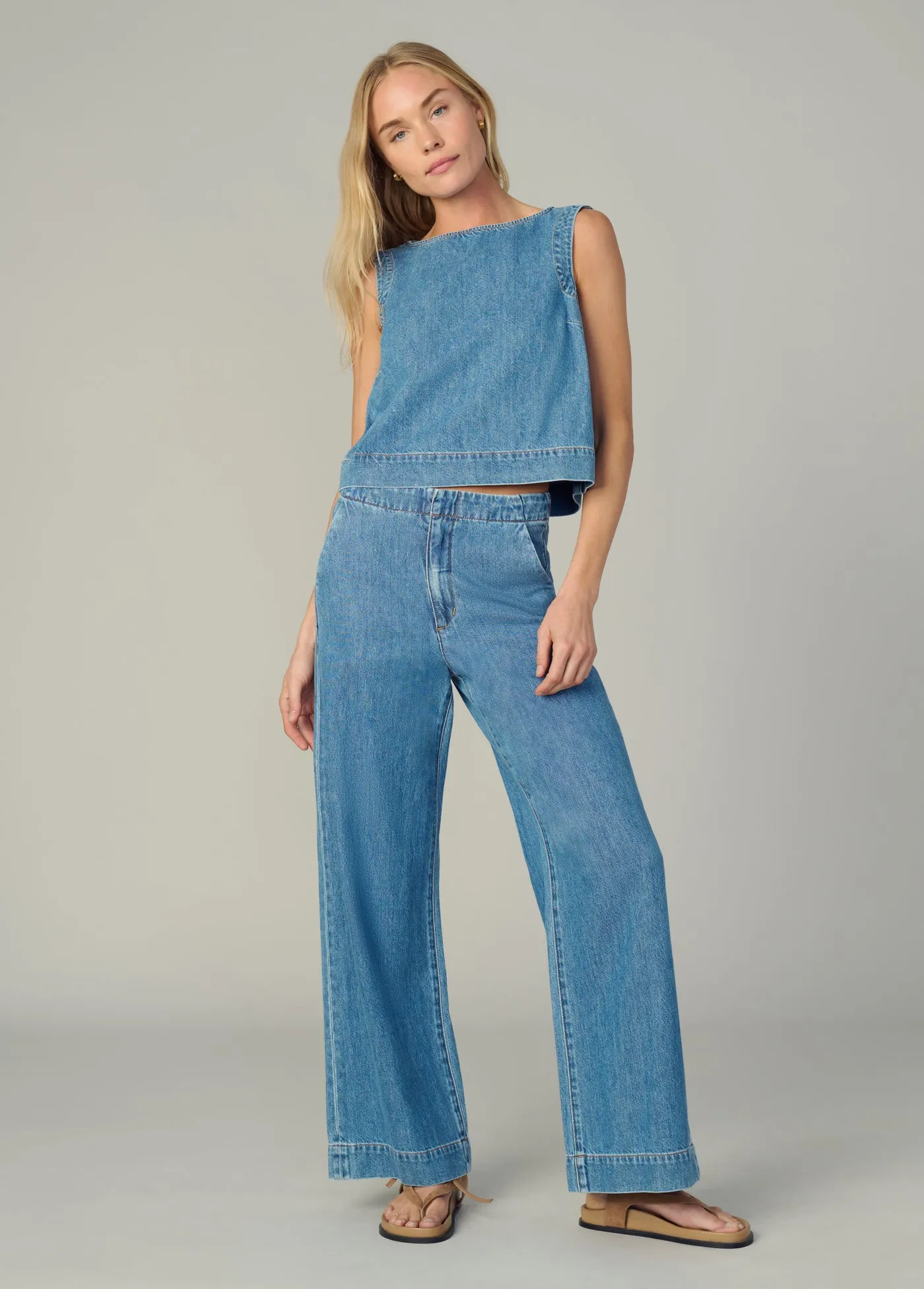 THE BOAT NECK DENIM SHELL TOP sold by Joe's Jeans product image thumbnail 2