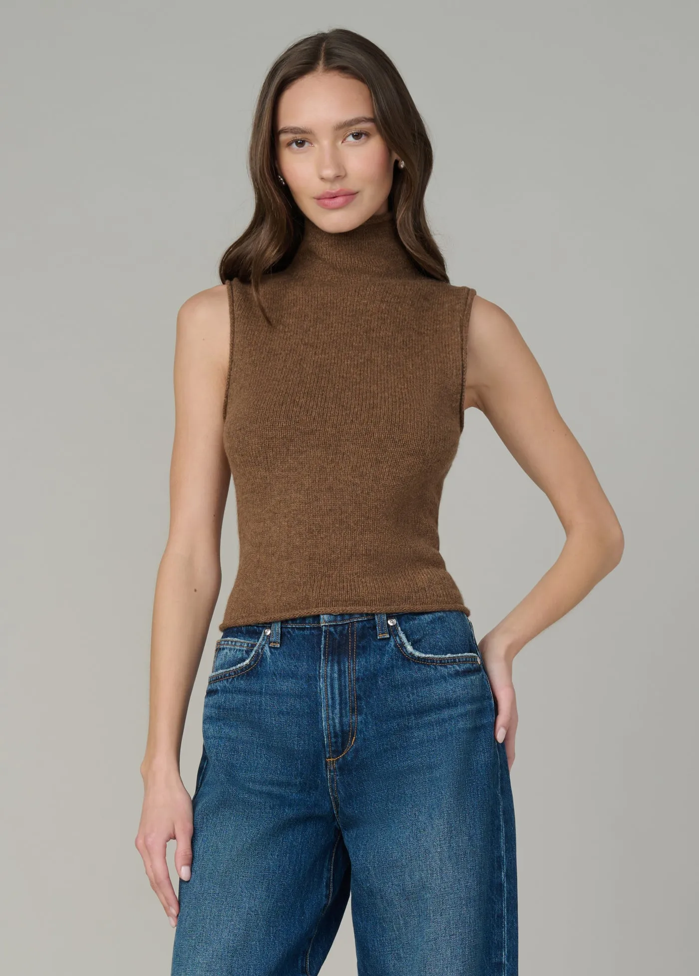 THE STEVIE SLEEVELESS ROLL NECK SWEATER sold by Joe's Jeans
