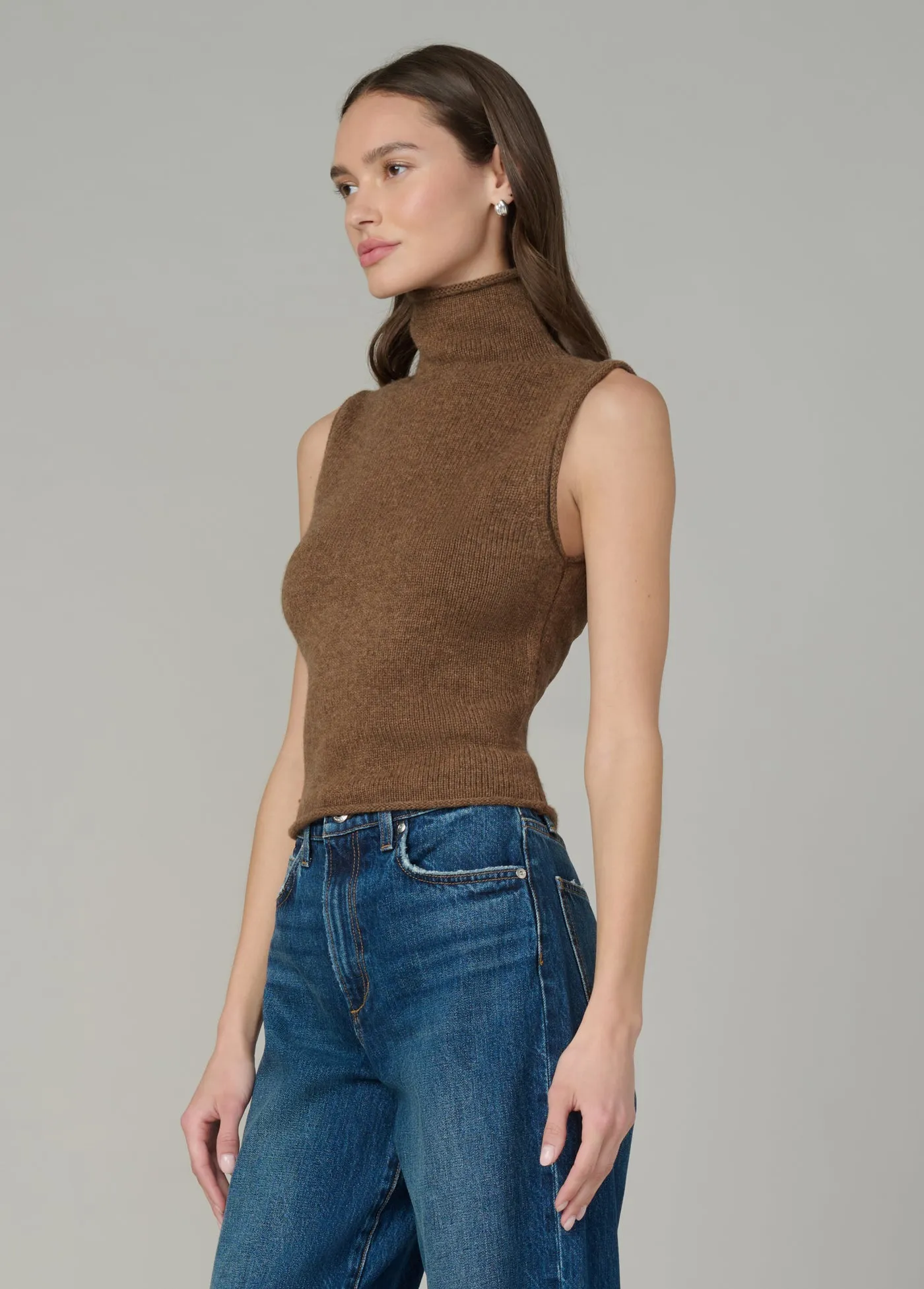 THE STEVIE SLEEVELESS ROLL NECK SWEATER sold by Joe's Jeans product image thumbnail 3