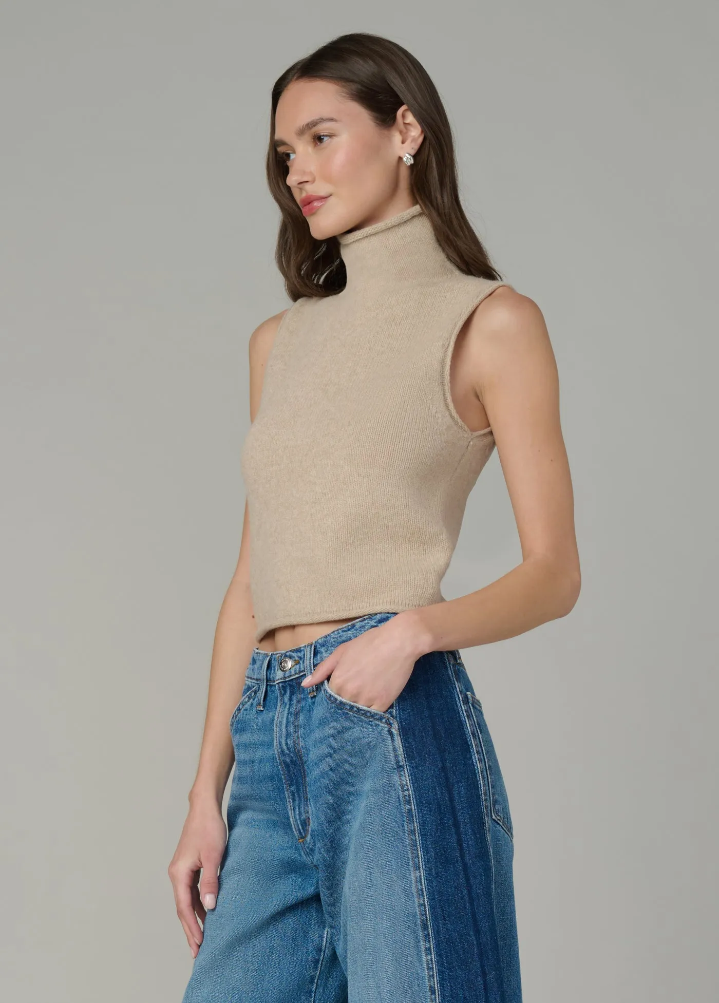 THE STEVIE SLEEVELESS ROLL NECK SWEATER sold by Joe's Jeans product image thumbnail 3