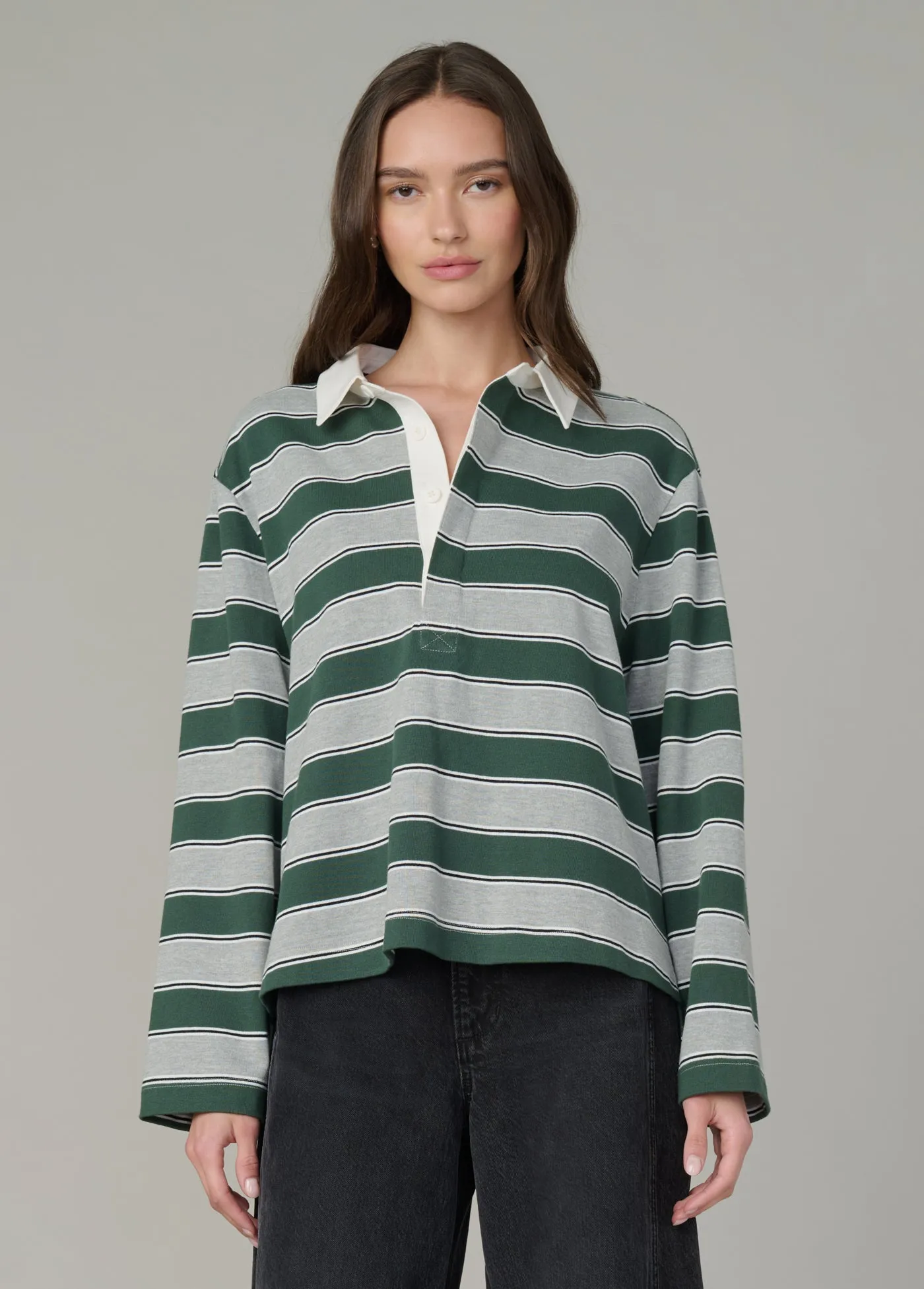 THE DYLAN OVERSIZED RUGBY SHIRT sold by Joe's Jeans