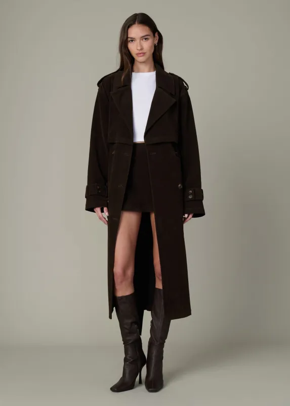 THE ELIZABETH VEGAN SUEDE TRENCH COAT sold by Joe's Jeans