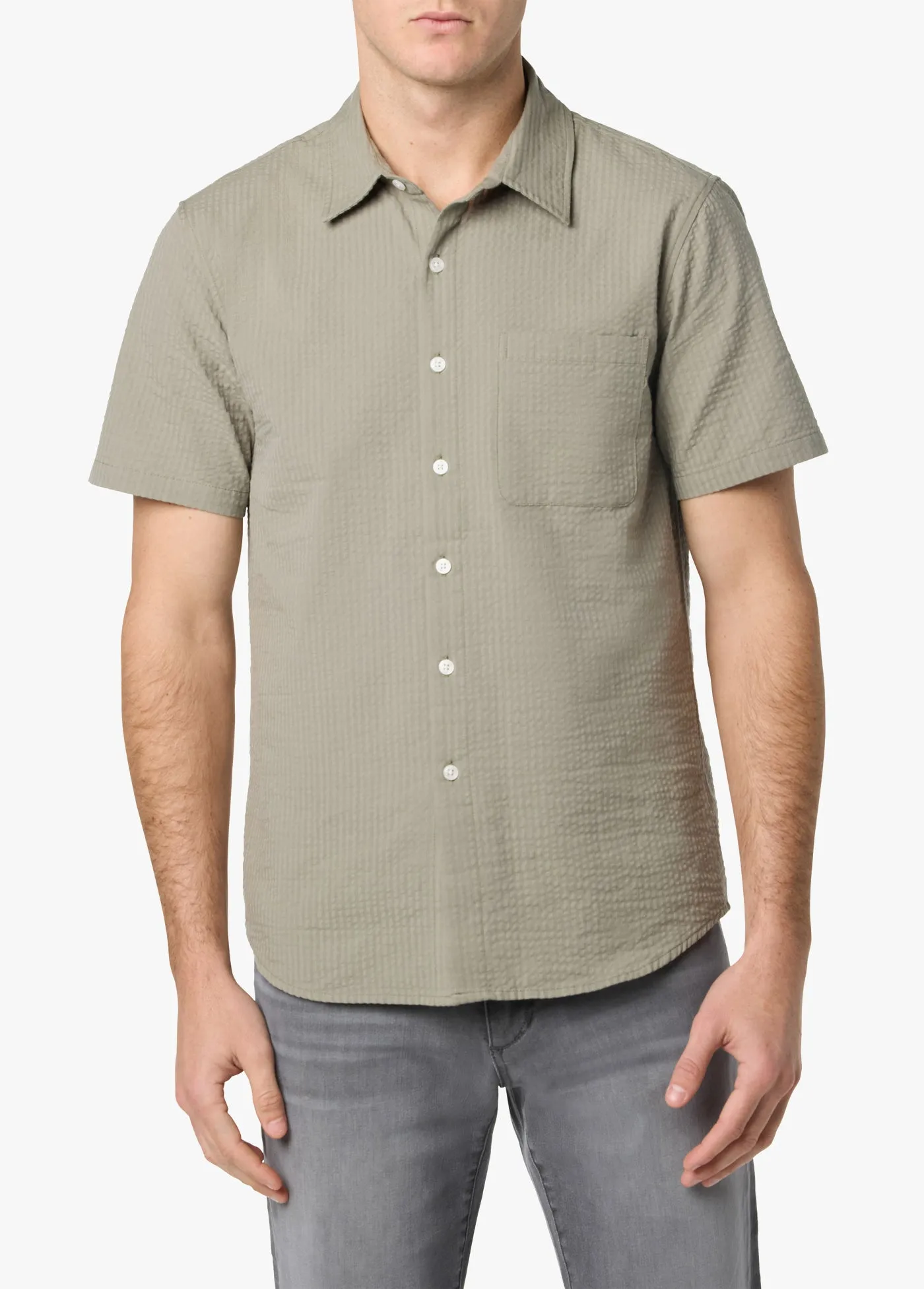 SHORT SLEEVE SEERSUCKER SOLID SHIRT sold by Joe's Jeans