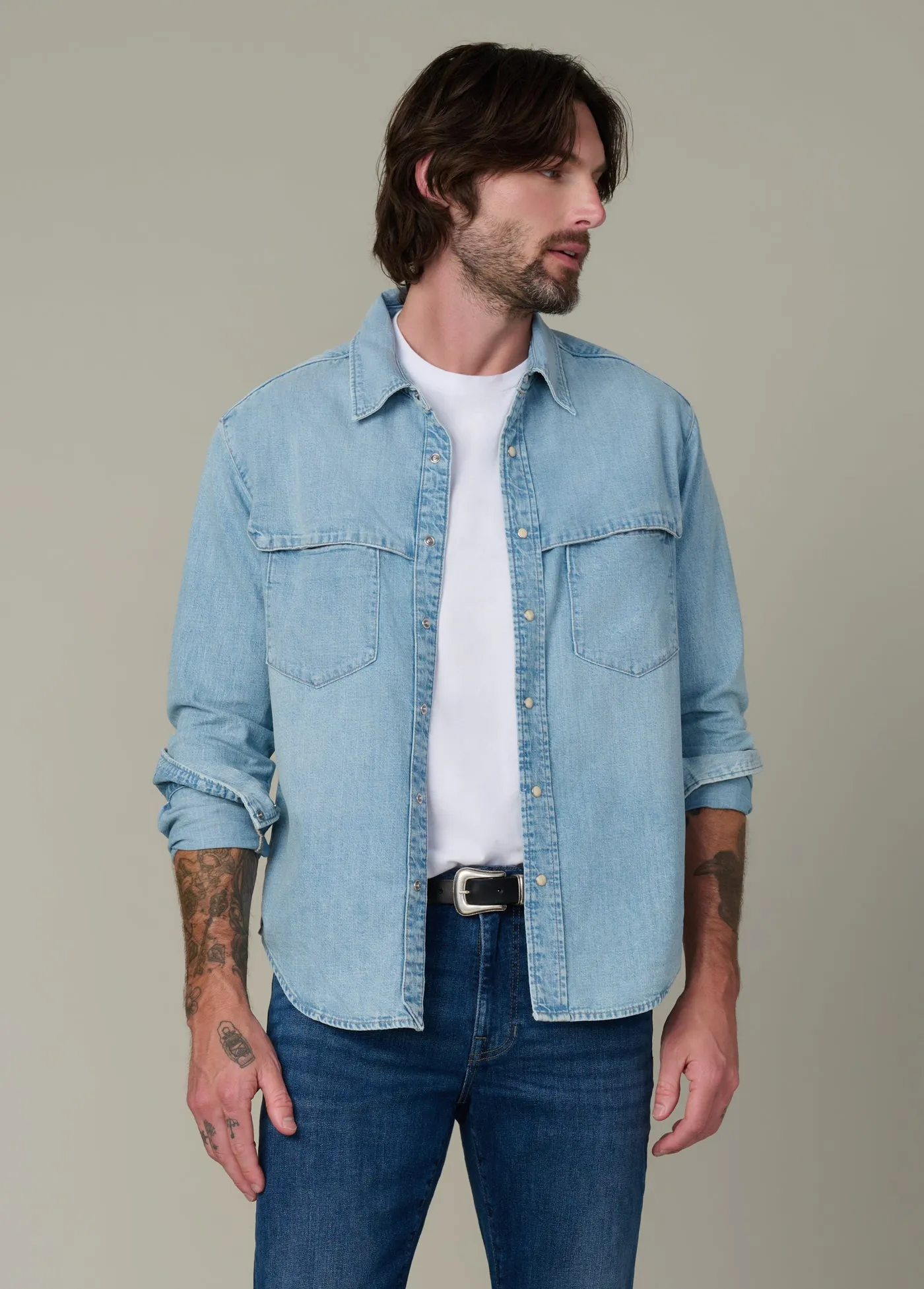 THE WAYNE DENIM WESTERN SHIRT sold by Joe's Jeans