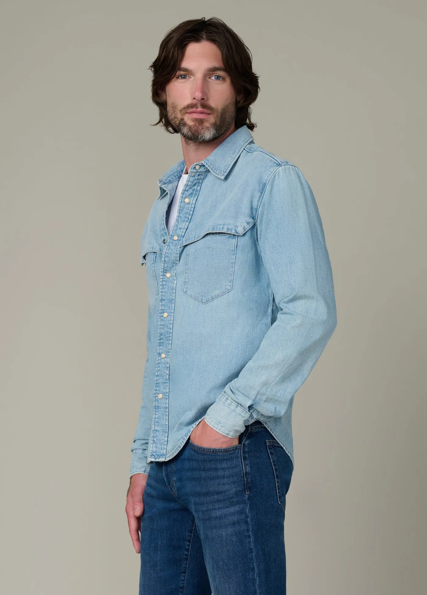 THE WAYNE DENIM WESTERN SHIRT sold by Joe's Jeans product image thumbnail 3