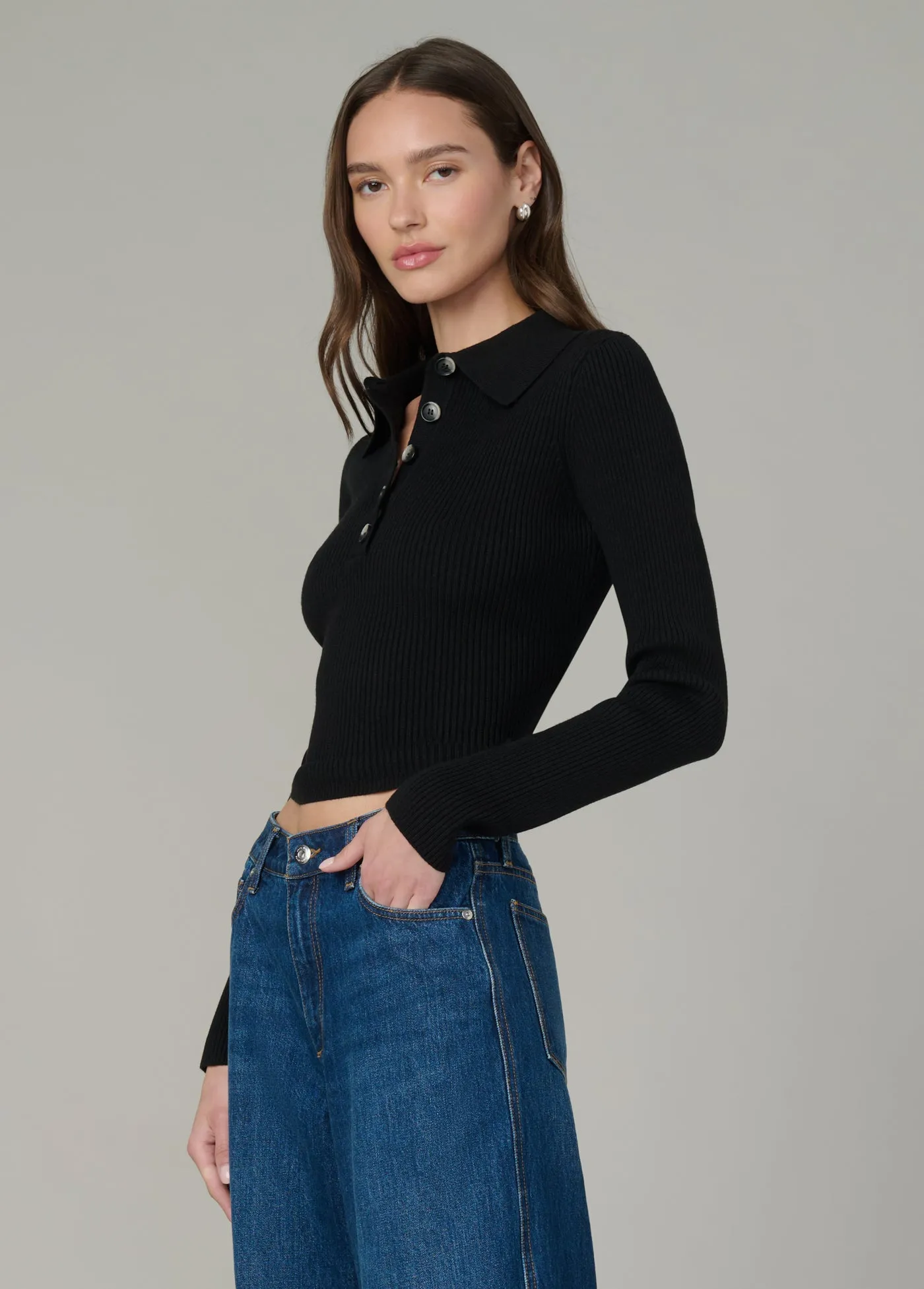 THE LISA POLO SWEATER sold by Joe's Jeans product image thumbnail 3