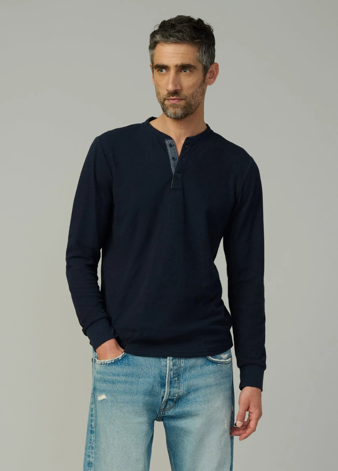 DWIGHT DOUBLE FACE HENLEY sold by Joe's Jeans