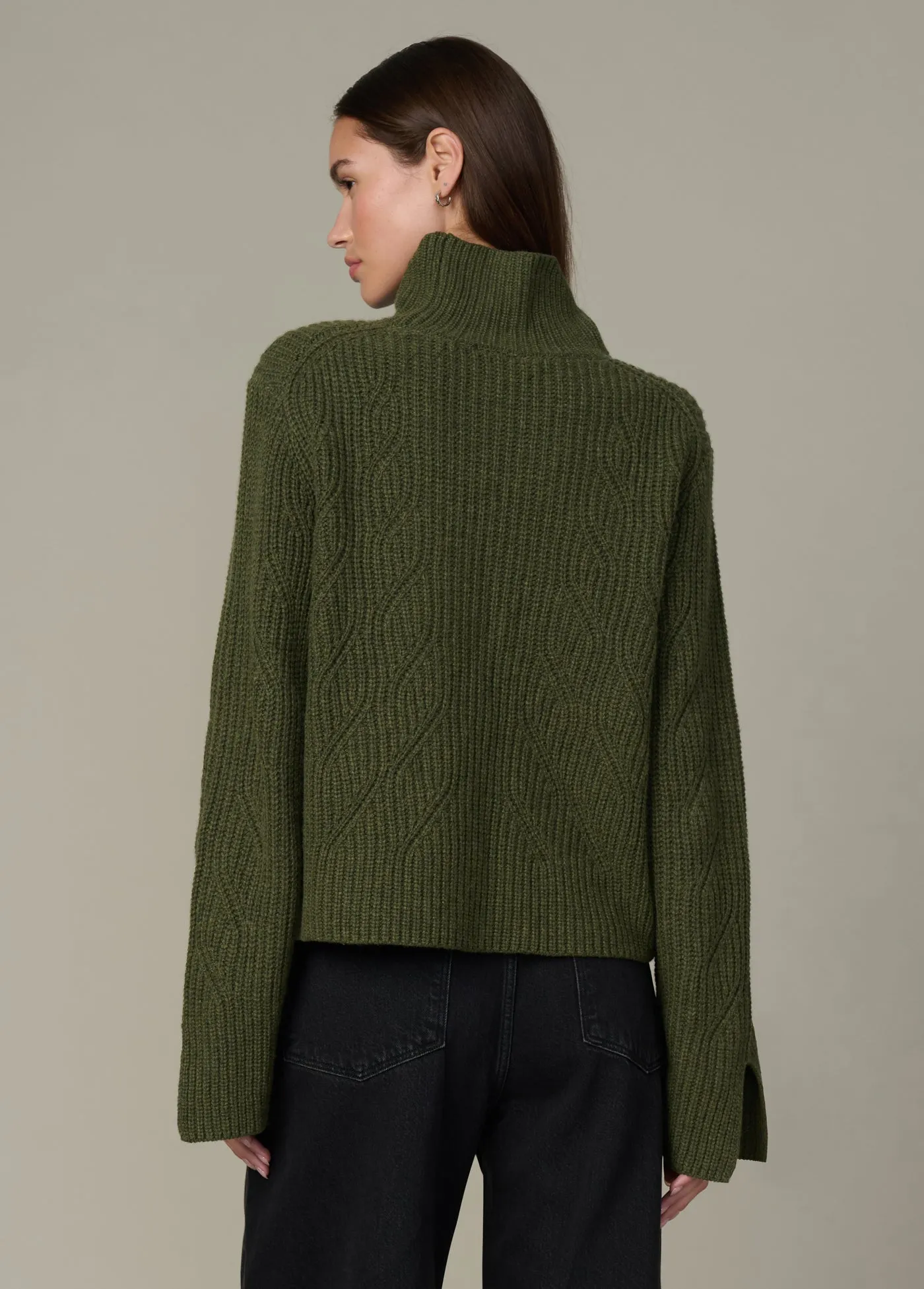 THE ELLA CABLE KNIT FUNNEL NECK SWEATER sold by Joe's Jeans product image thumbnail 4