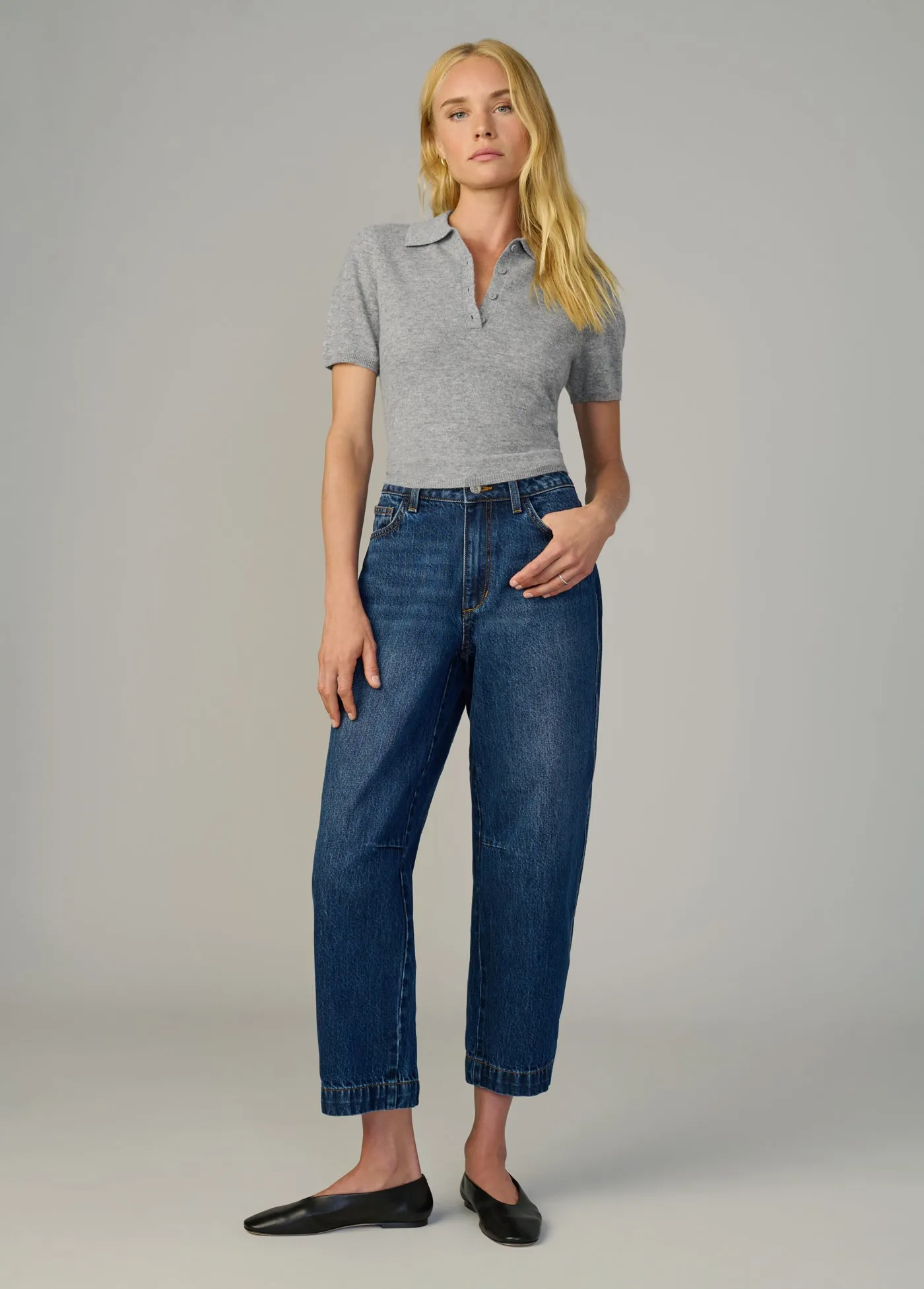 THE CASHMERE SHORT SLEEVE POLO SWEATER sold by Joe's Jeans product image thumbnail 2