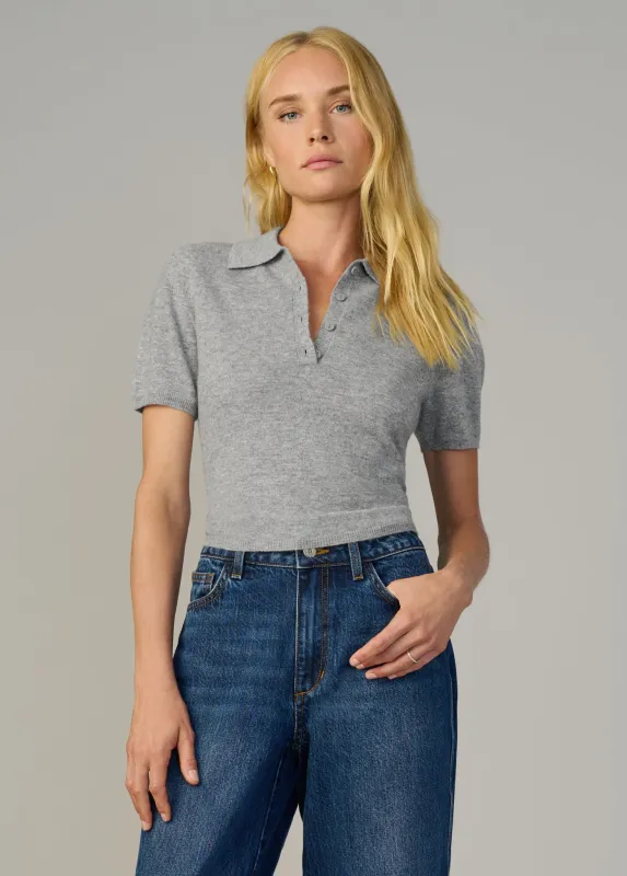 THE CASHMERE SHORT SLEEVE POLO SWEATER sold by Joe's Jeans