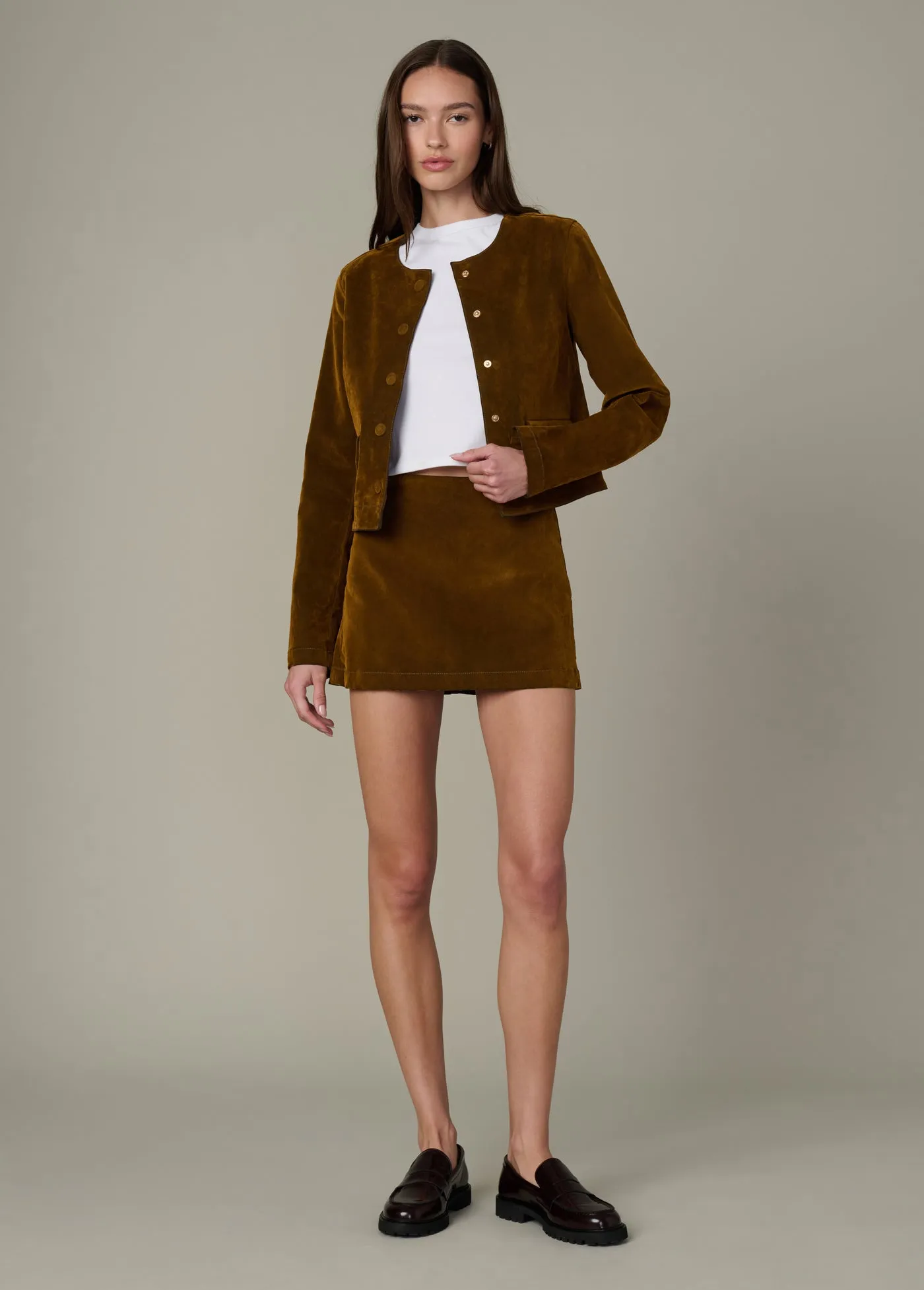 THE MINI SKIRT FLOCKED sold by Joe's Jeans