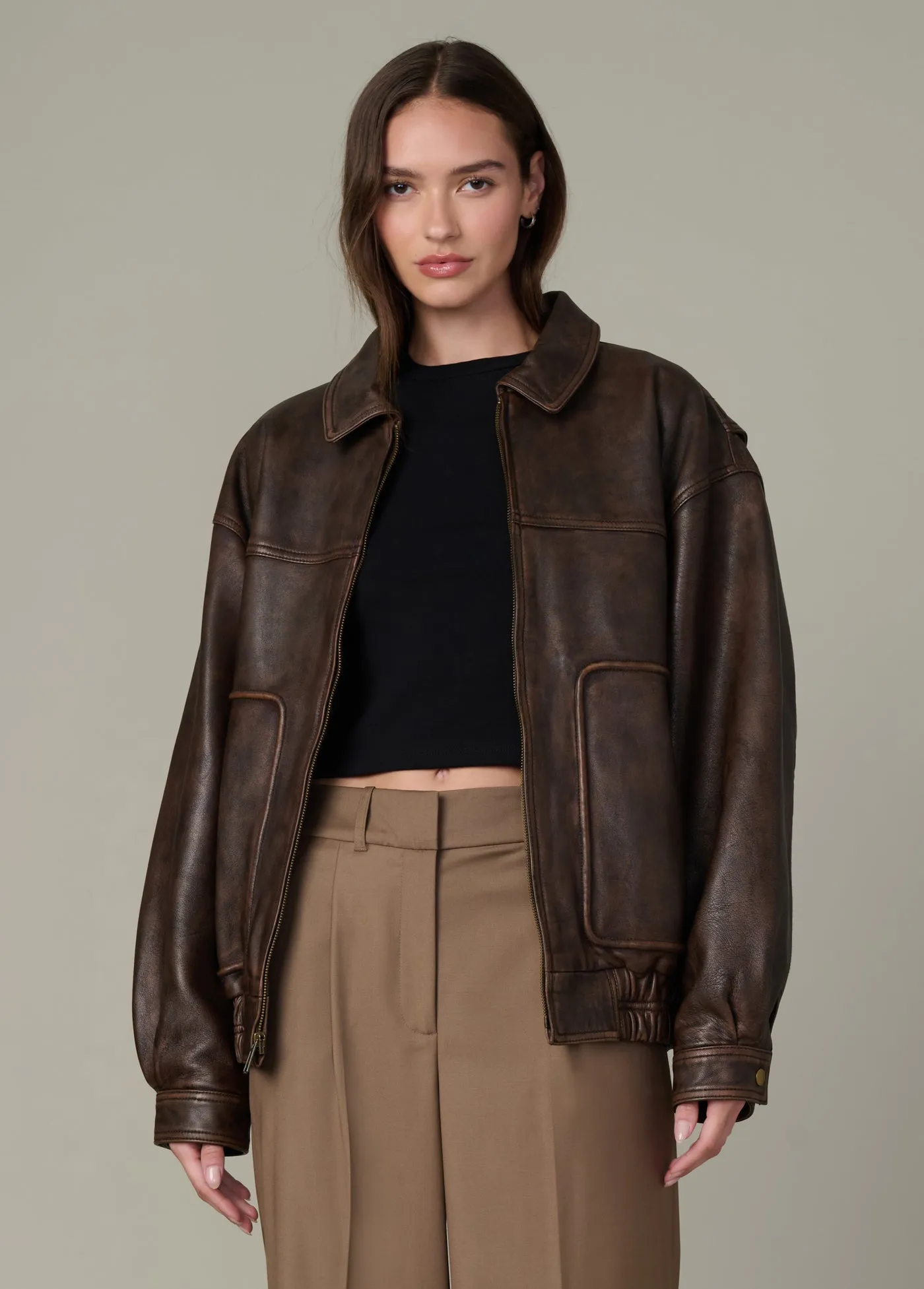 THE LUCA LEATHER BOMBER JACKET sold by Joe's Jeans