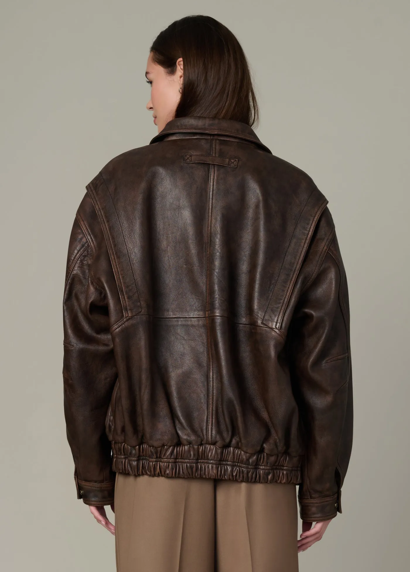 THE LUCA LEATHER BOMBER JACKET sold by Joe's Jeans product image thumbnail 4