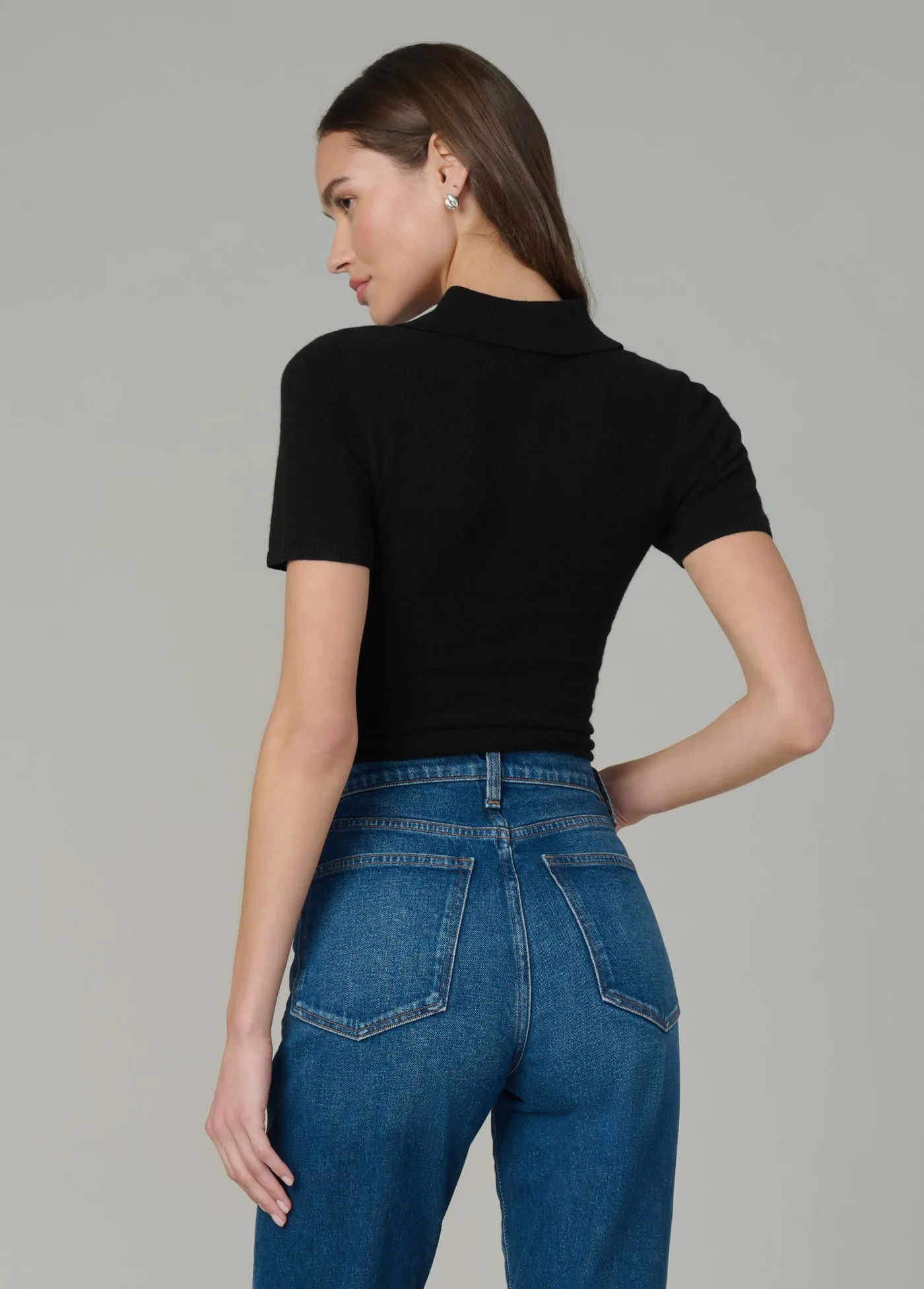 THE CASHMERE SHORT SLEEVE POLO SWEATER sold by Joe's Jeans product image thumbnail 4