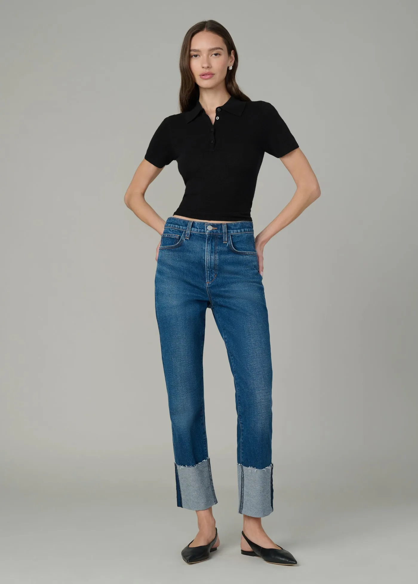 THE CASHMERE SHORT SLEEVE POLO SWEATER sold by Joe's Jeans product image thumbnail 2