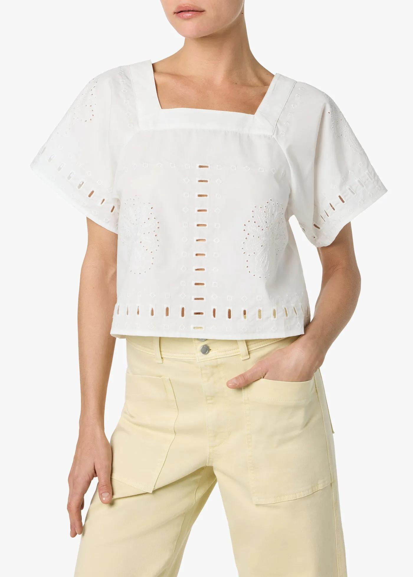 CROPPED BROADERIE TOP sold by Joe's Jeans