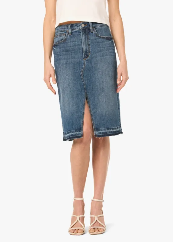 HIGH RISE MIDI SKIRT  WITH FRONT SLIT sold by Joe's Jeans