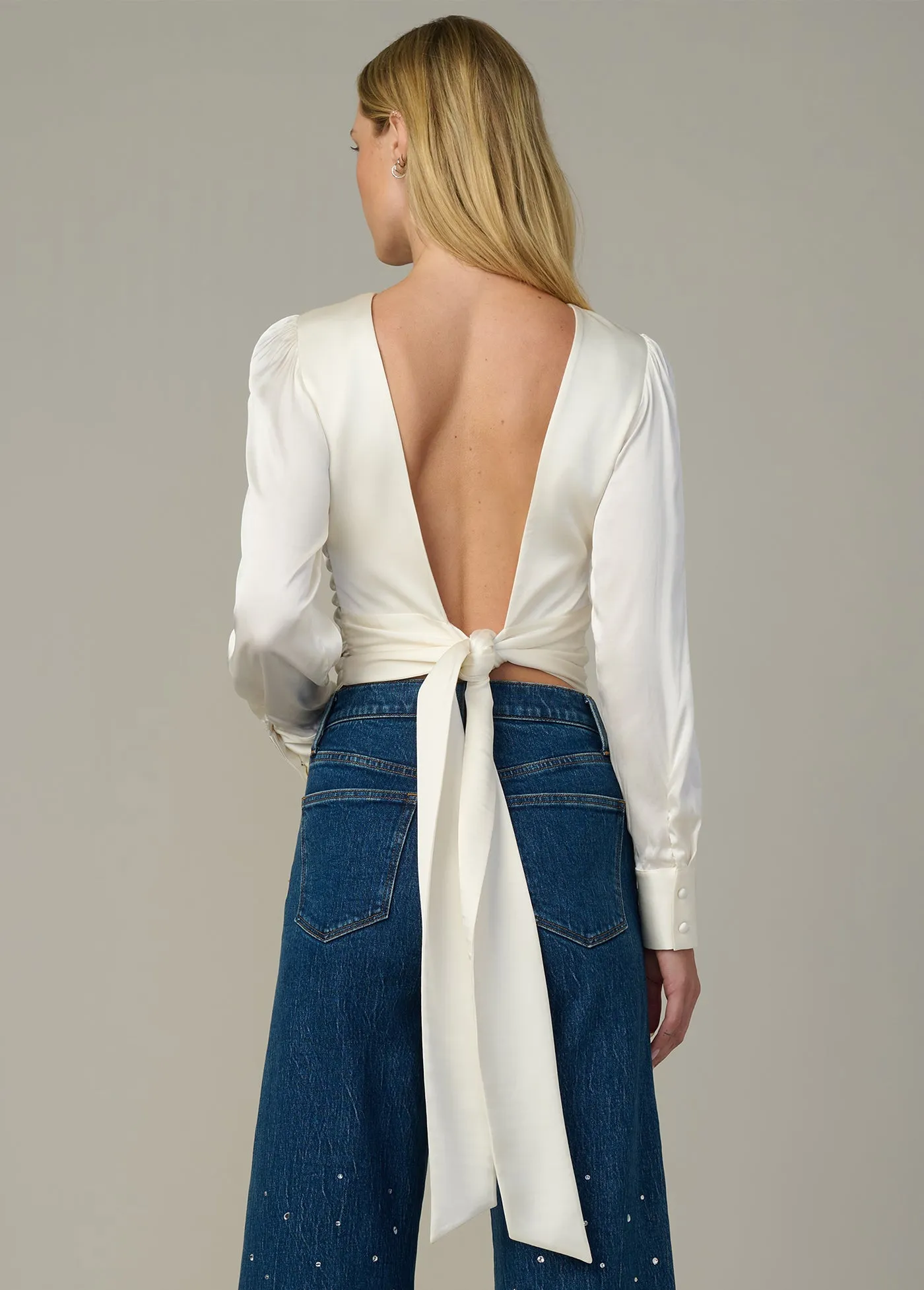 THE MARIE TIE BACK BLOUSE sold by Joe's Jeans product image thumbnail 4