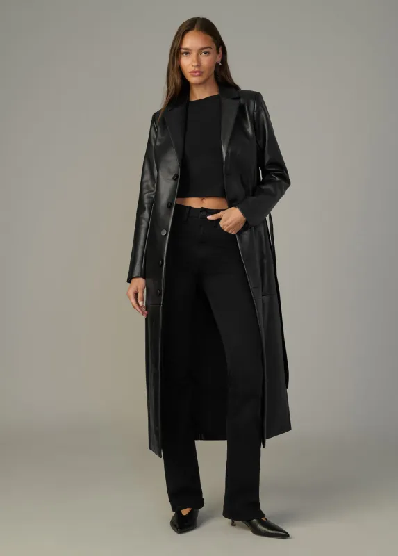 THE VEGAN LEATHER LONG COAT sold by Joe's Jeans