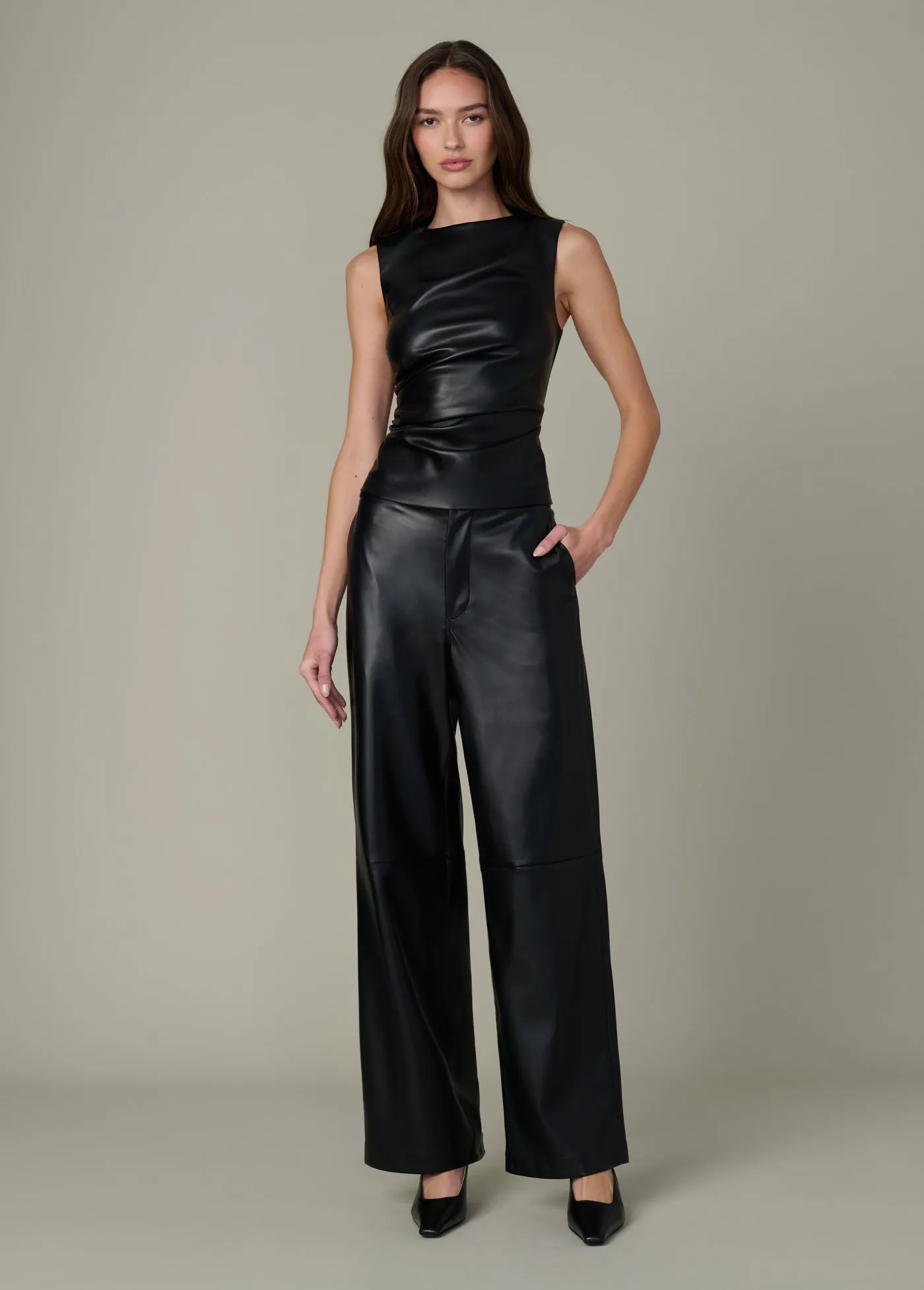 THE MEG VEGAN LEATHER TOP sold by Joe's Jeans product image thumbnail 2