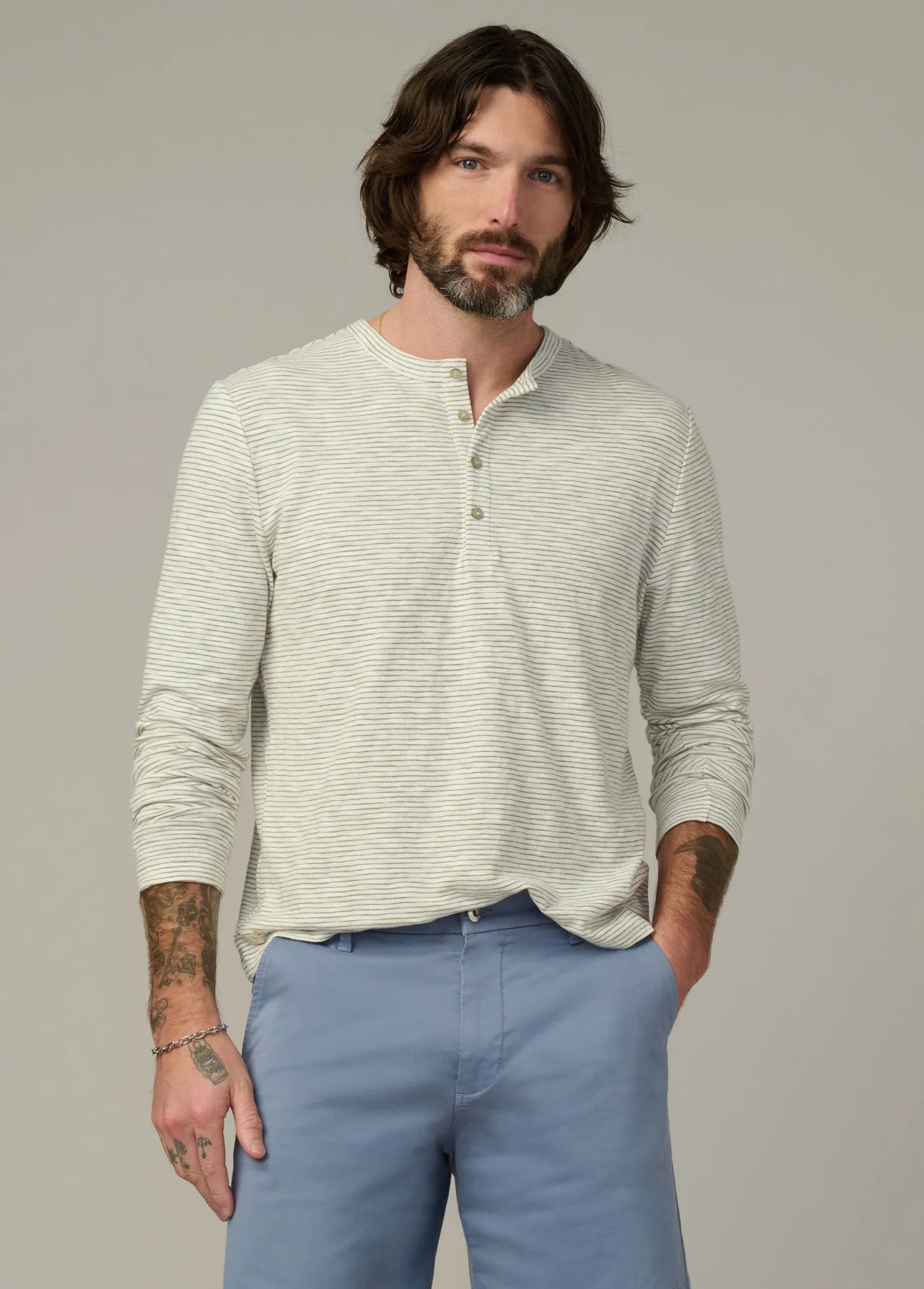 THE STRIPED HENLEY sold by Joe's Jeans
