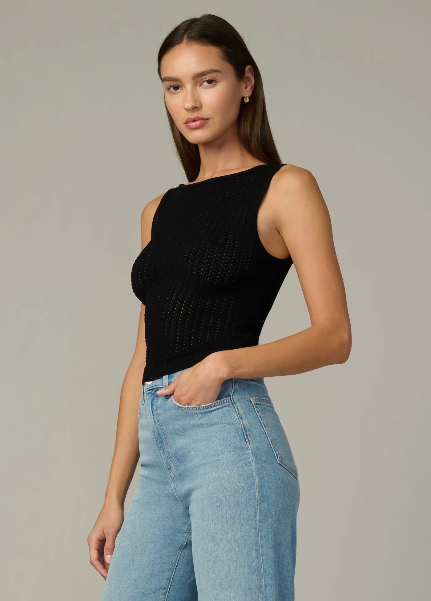 THE CROCHET BOATNECK TANK sold by Joe's Jeans product image thumbnail 3