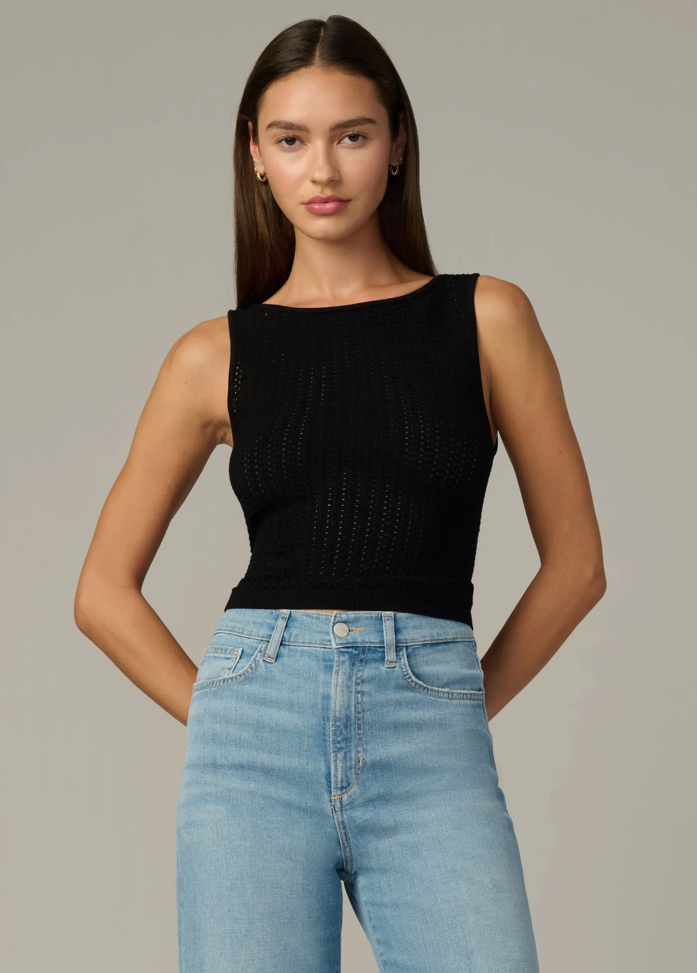 THE CROCHET BOATNECK TANK sold by Joe's Jeans