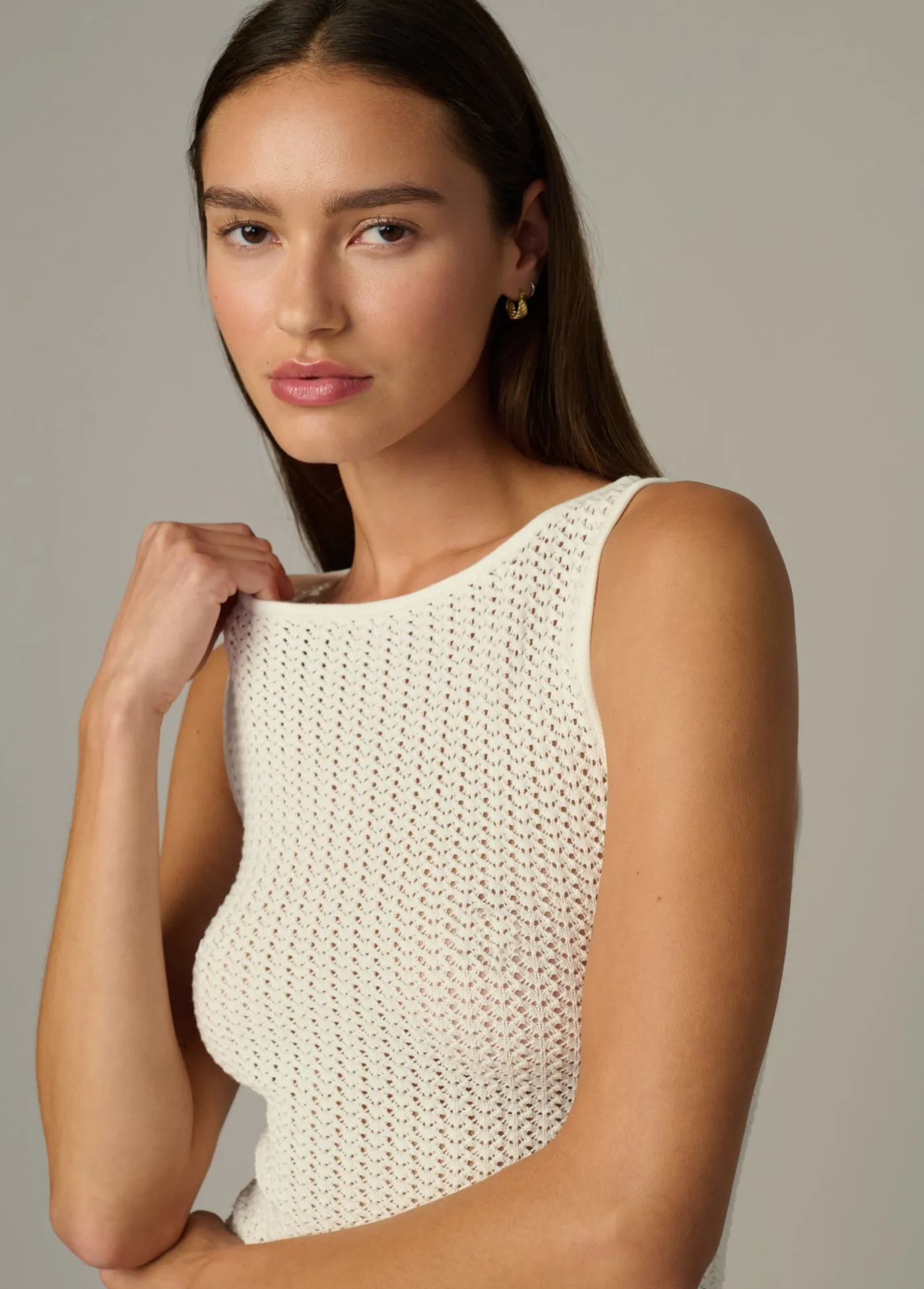 THE CROCHET BOATNECK TANK sold by Joe's Jeans product image thumbnail 5