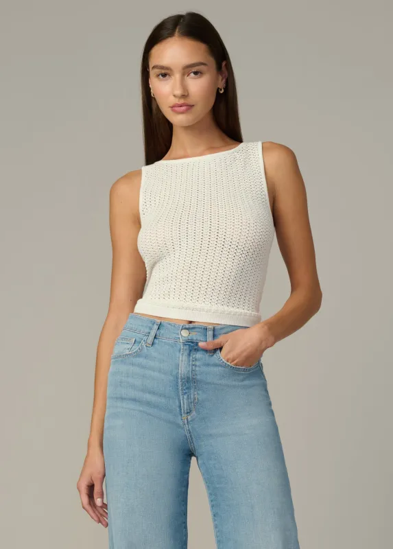 THE CROCHET BOATNECK TANK sold by Joe's Jeans