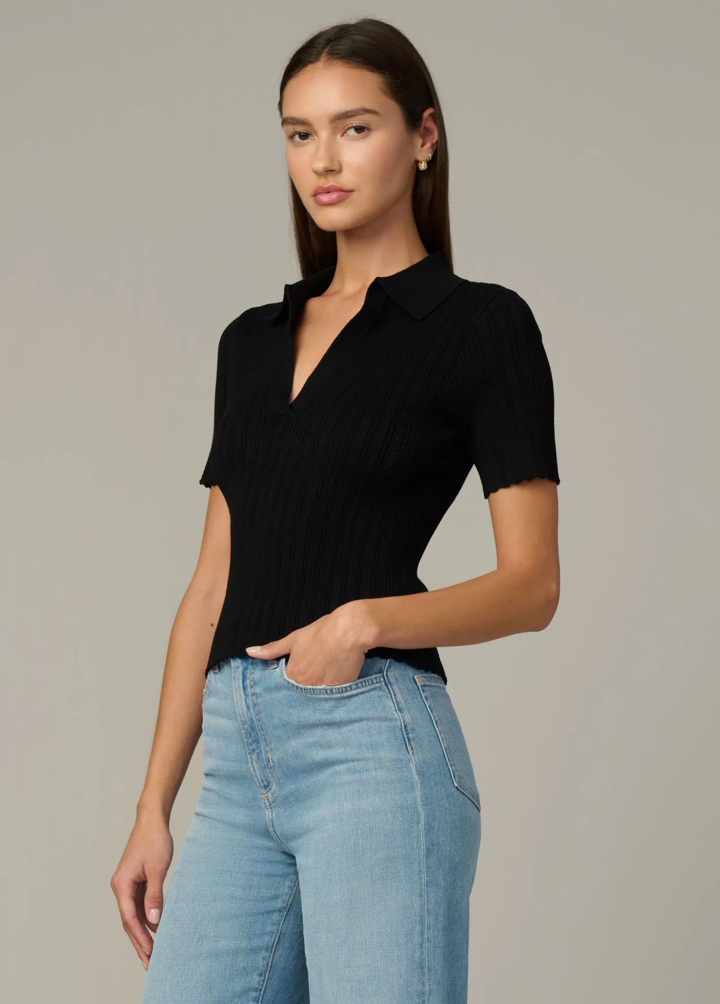 THE JESS POINTELLE POLO SHIRT sold by Joe's Jeans product image thumbnail 3