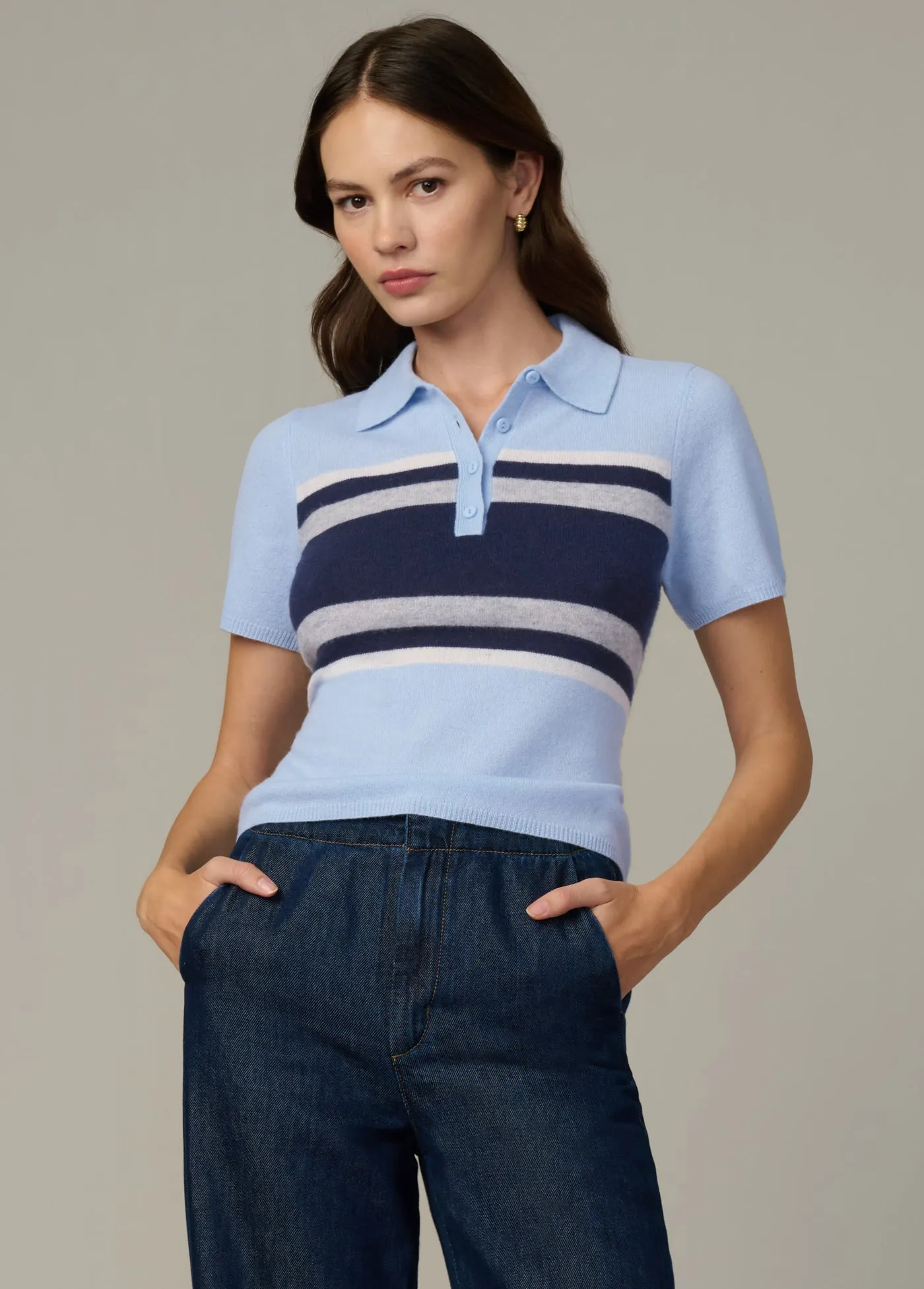 THE CASHMERE SHORT SLEEVE RUGBY POLO sold by Joe's Jeans