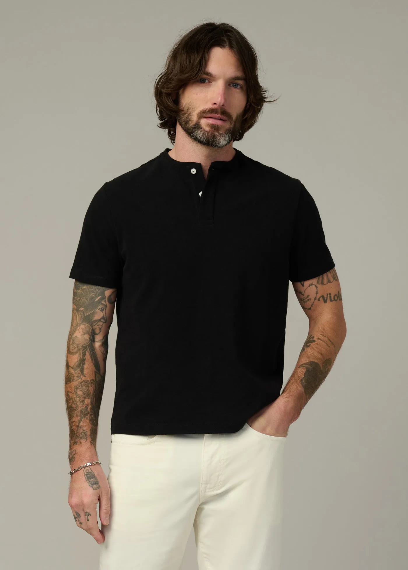 THE MODERN PIQUE HENLEY sold by Joe's Jeans